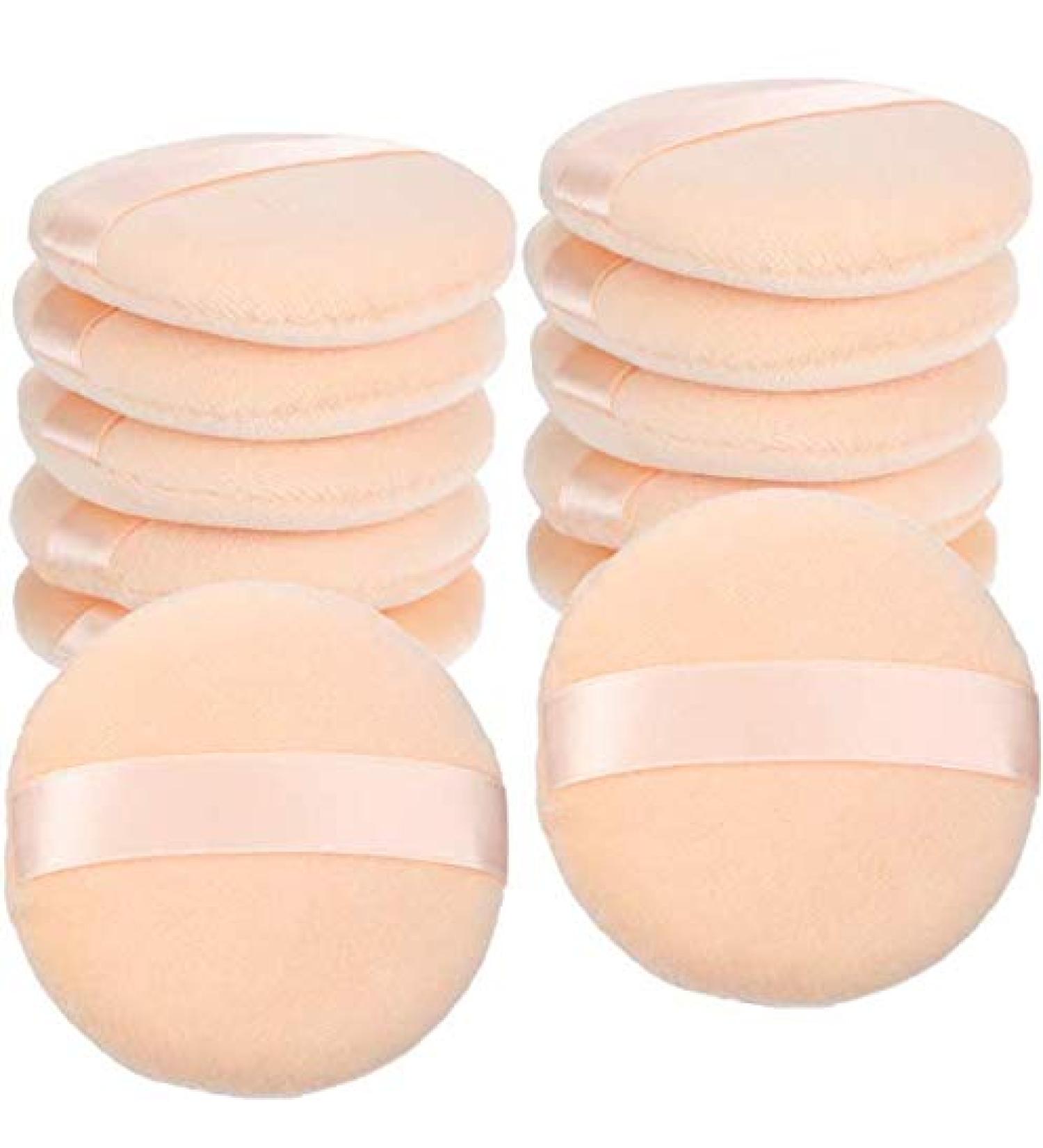 12 Pack Cotton Powder Tassels - Round 3.4 Champagne Makeup Applicators for Face & Body - International Shipping Available - Buy Online on GoSupps.com