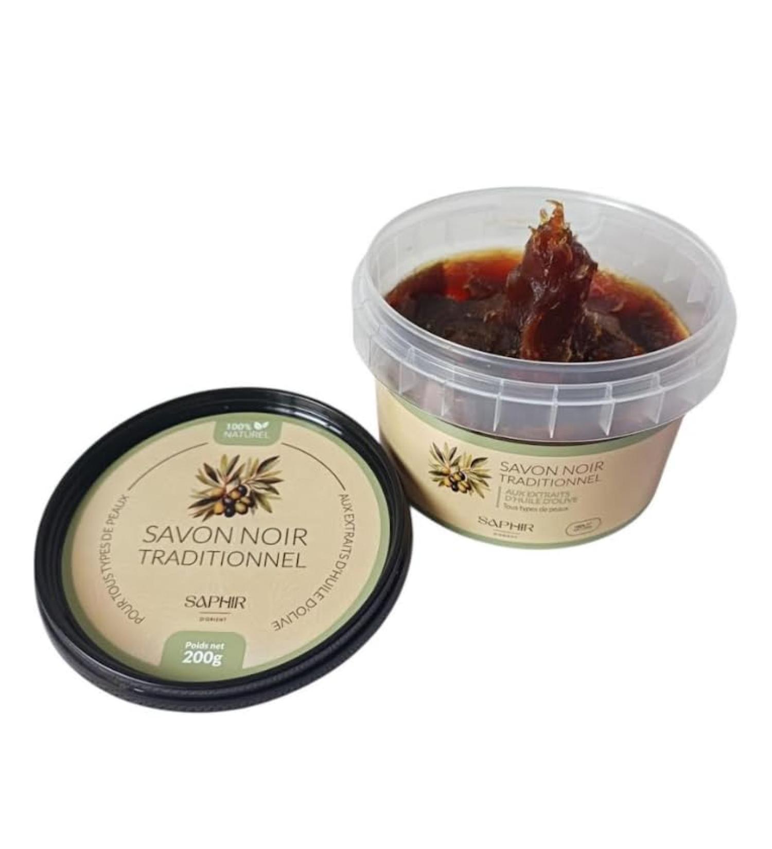 Orient SAPPHIRE BLACK SOAP - Morocco - BELDI SOAP - SCRUB - BODY - FACE - PURIFYING - EXFOLIATING - CLEANING - MOIDRATING - 100% NATURAL - 200g - OLIVE OIL - HAMMAM - Buy Online on GoSupps.com