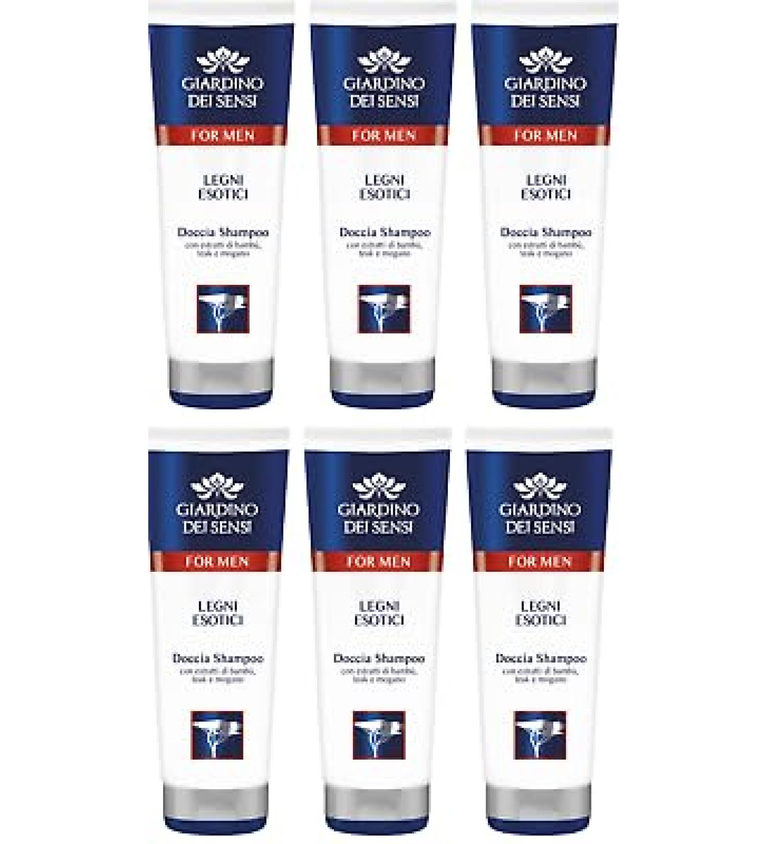 GIARDINO DEI SENSI GIARDINO DEI SENSI Men's Exotic Wood Shower Shampoo 250 ml Pack of 6