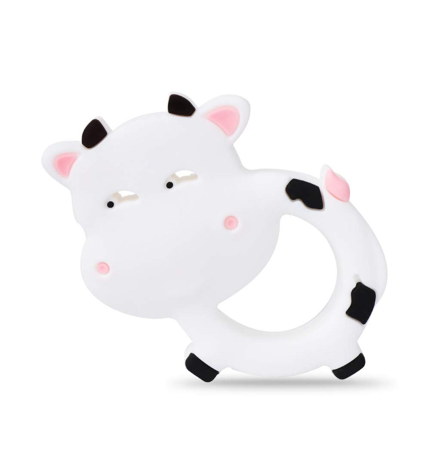 Baby Silicone Teether Sensory Chew Toy - BPA Free, Soft & Effective Teething Pain Relief - Freezer Safe, Food Grade Silicone - Best Shower Gift for Boys and Girls (Cow) - Buy Online on GoSupps.com