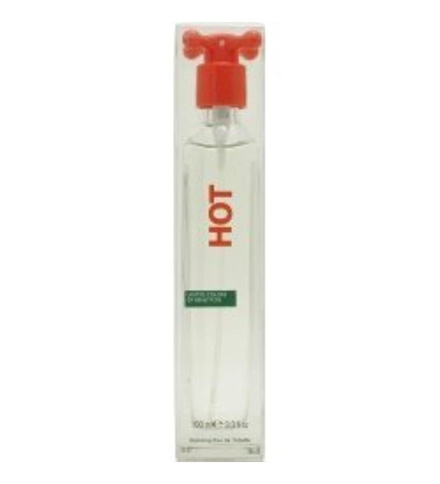 Benetton Hot Eau de Toilette Spray for Women 3.3 oz Floral Oriental with notes of citrus wood and vanilla 3.3 Ounce (Pack of 1)