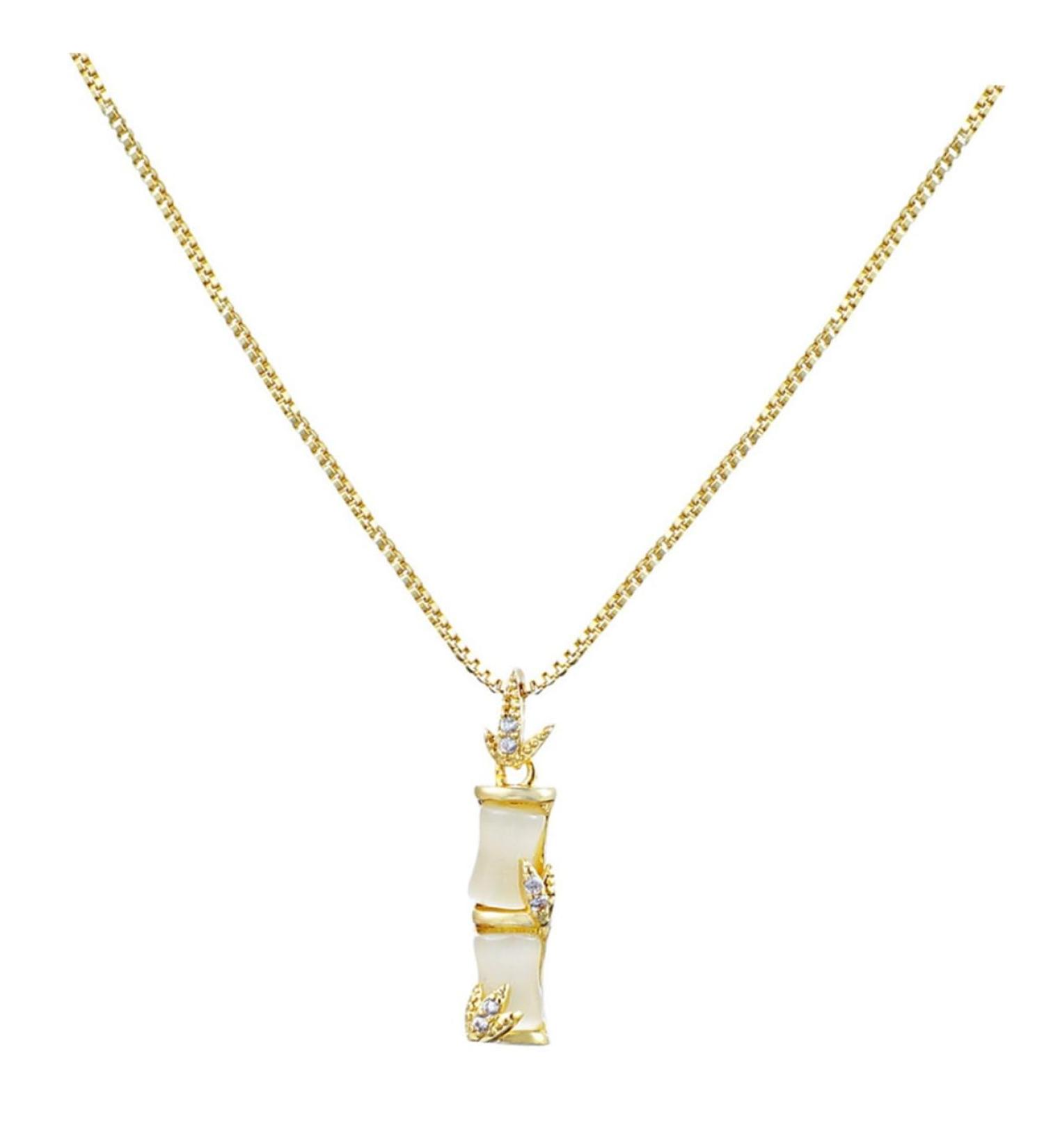 CALLARON Bamboo Necklace A Necklace Trendy Necklaces for Women Woman Necklace Clavicle Chain Opal - Buy Online on GoSupps.com