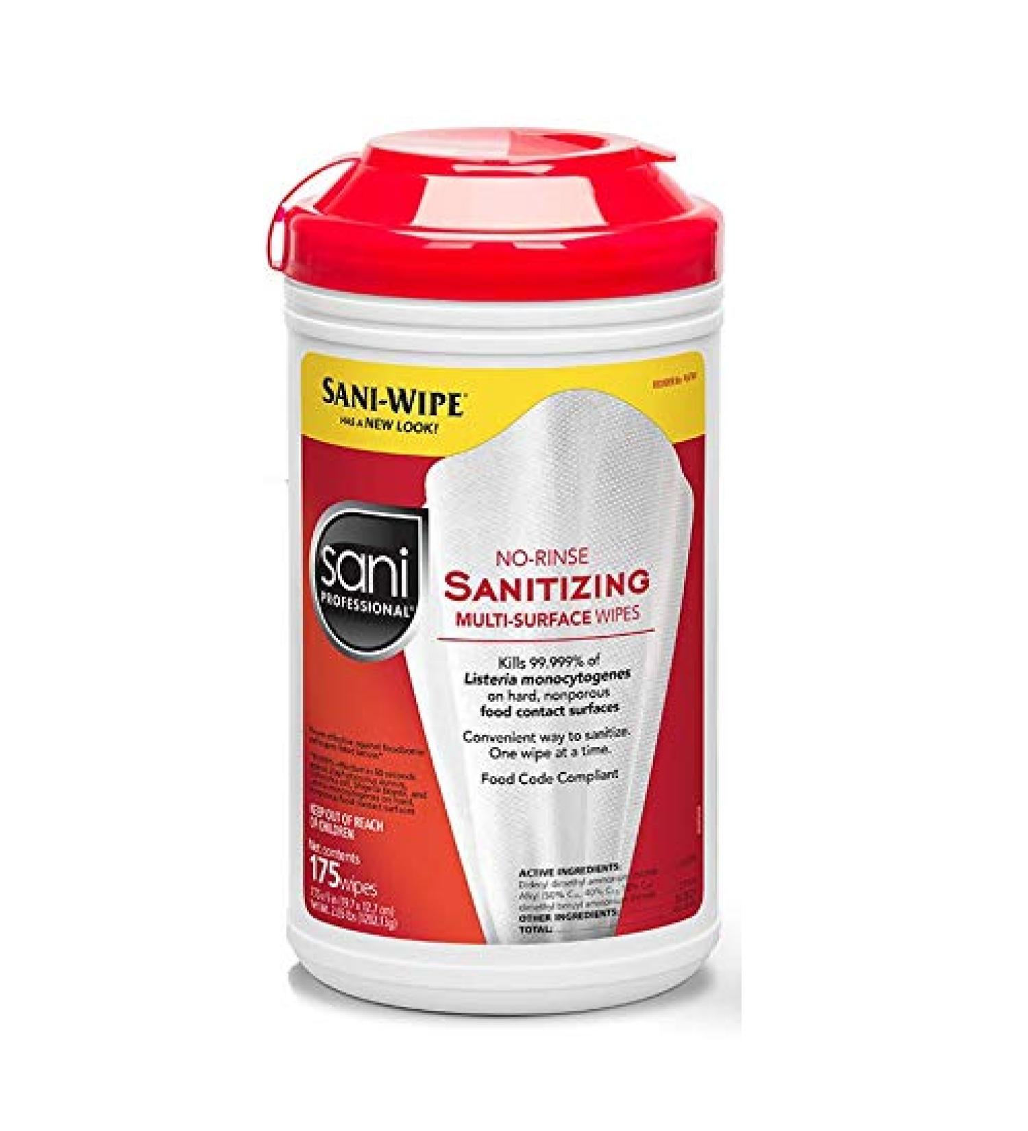 PDI Sani-Wipe Non-Rinse Food Contact Sanitizing Wipes 175/can - 7.75 x 5 - Buy Online on GoSupps.com