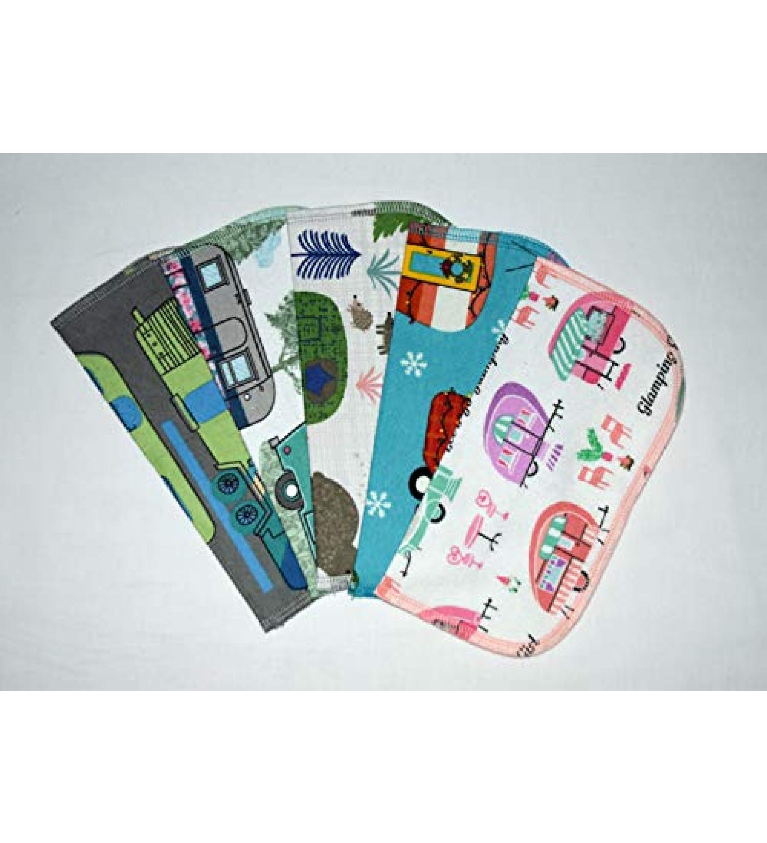 Set of 5 1 Ply 8x8 Inches Printed Flannel Little Wipes for Traveling Campers - Buy Online on GoSupps.com
