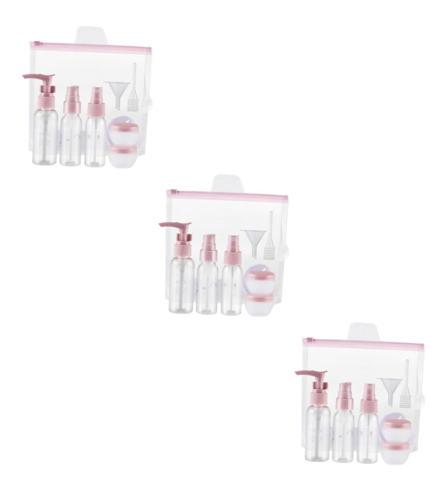 POPETPOP 3 Sets Portable Cosmetic Bottle Cosmetics Toiletries Sample Containers Kits Cosmetic Containers Clear Container Cosmetic Storage Bottle Lotion Pink Travel - Buy Online on GoSupps.com