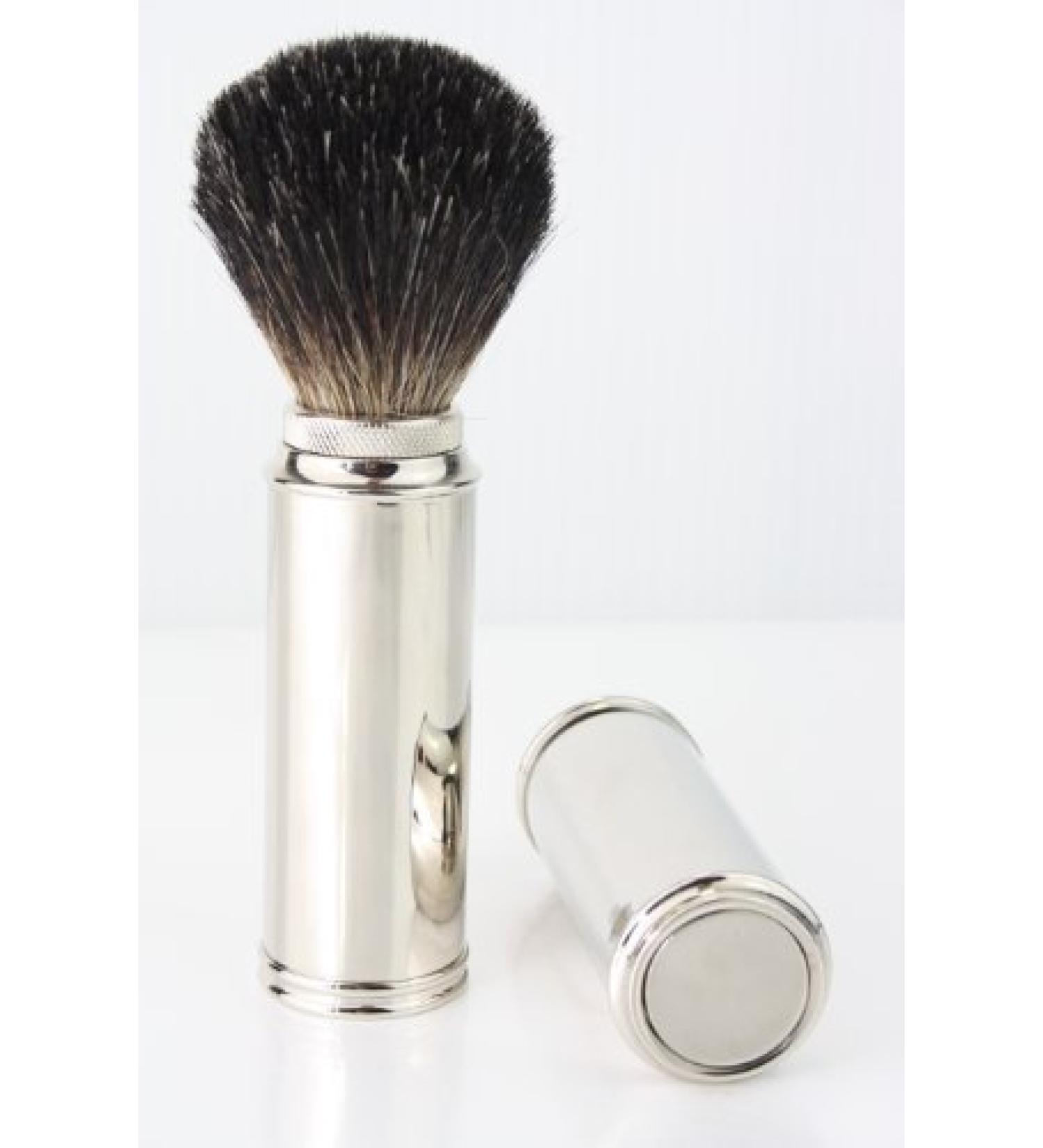JAG Shaving brush nadger Hair Travel Shaving Brush in Nickel Plated Handle by JAG SHAVE