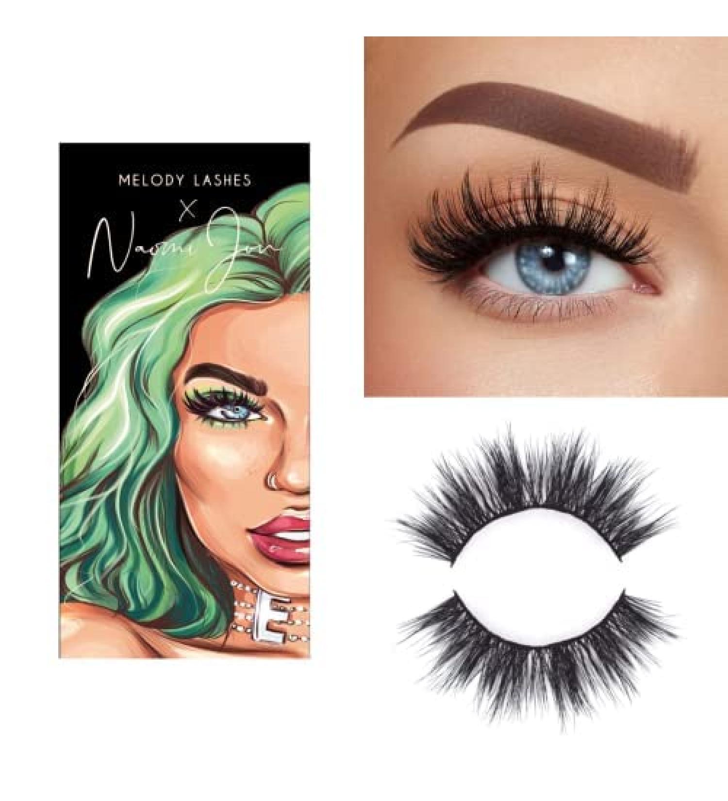 Shop Melody Lashes Naomi Jon Chaos - Ultra Fluffy Natural Eyelashes Vegan & 15x Reusable - Buy Online on GoSupps.com