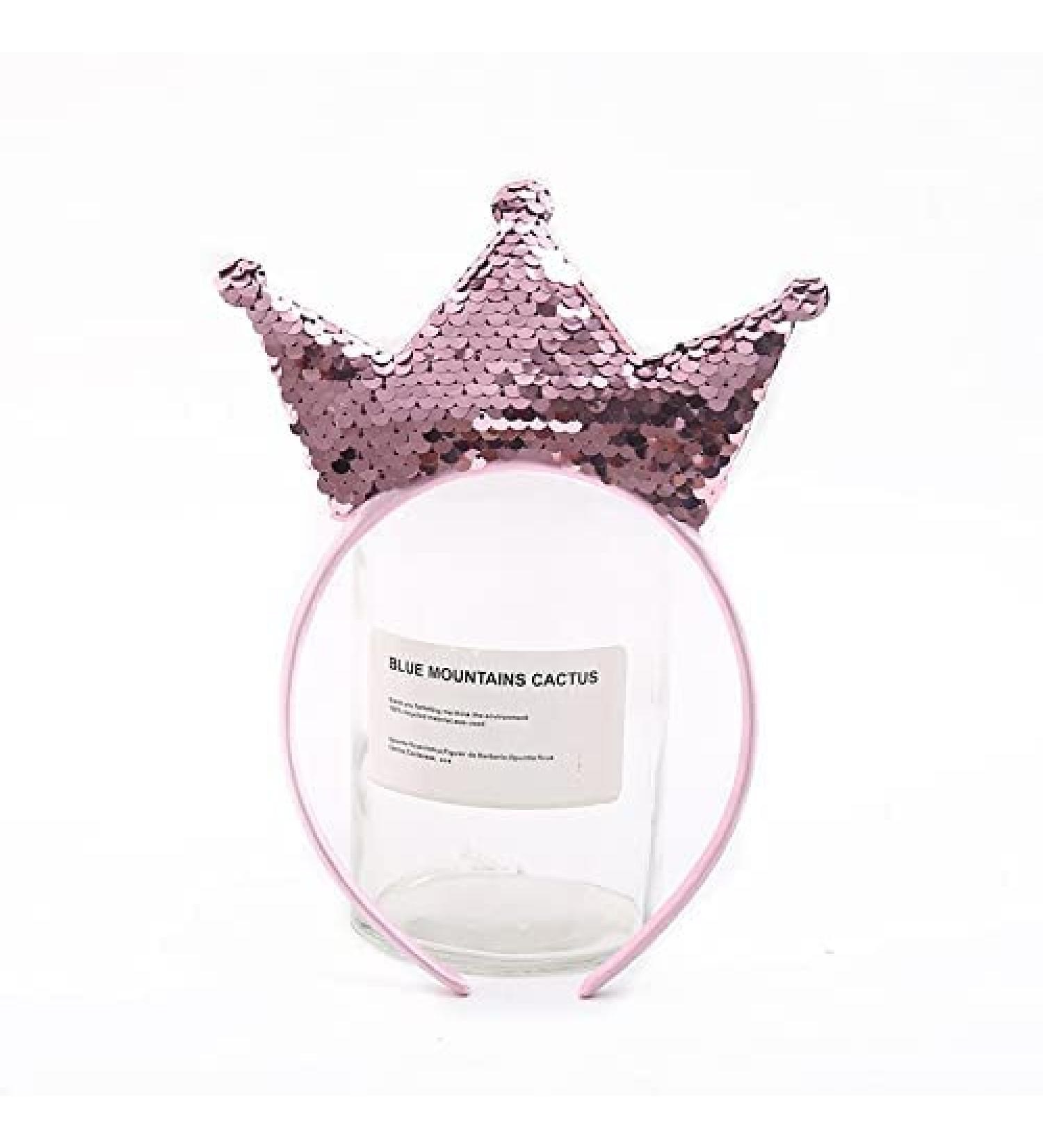 Girls' Sequin Princess Headband | Rose Gold Wedding Crown & Cute Hair Accessories for Parties & Christmas Gifts - Buy Online on GoSupps.com