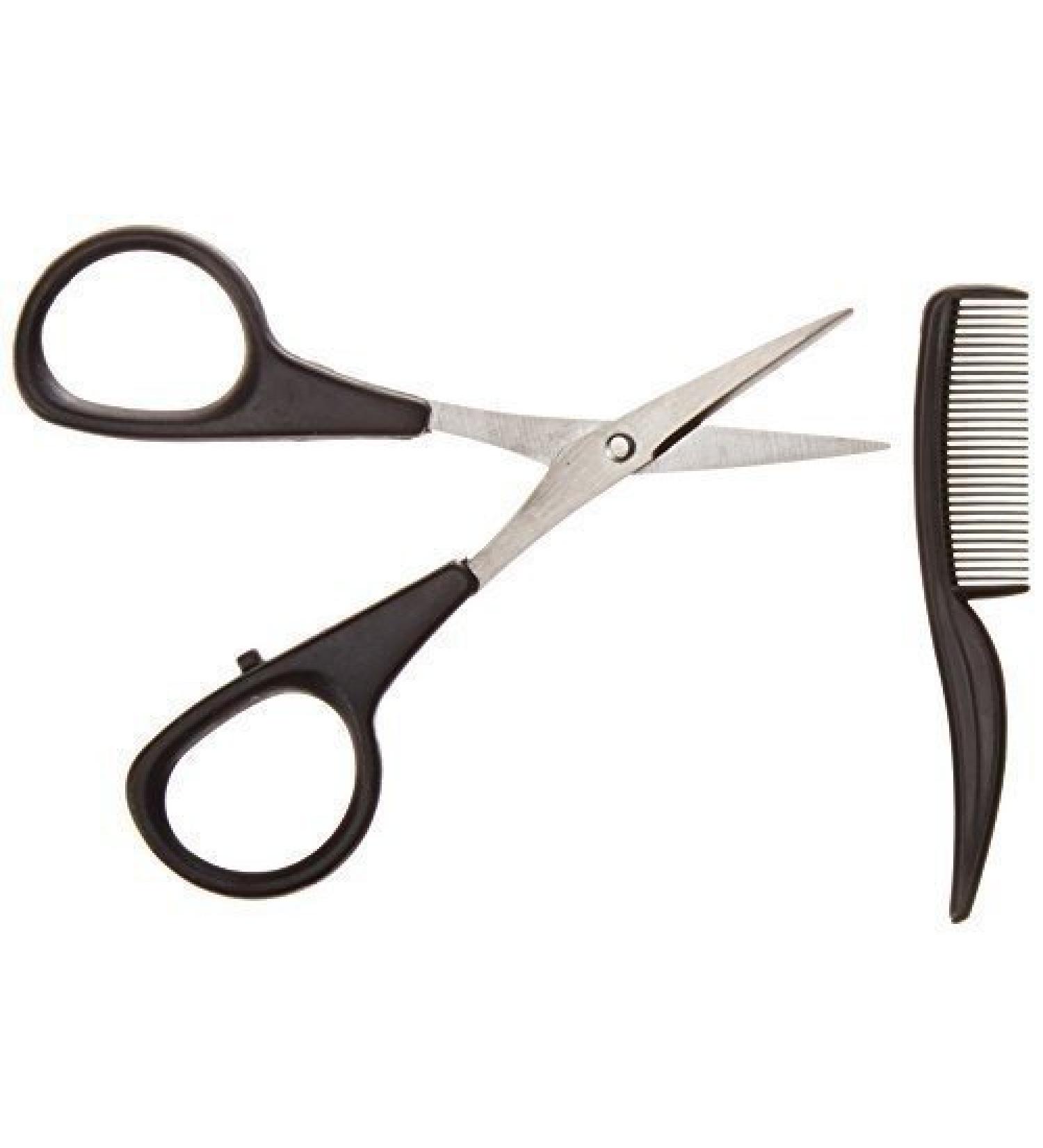 Allary Men's Beard & Mustache Scissors & Mini Comb Trimming Kit