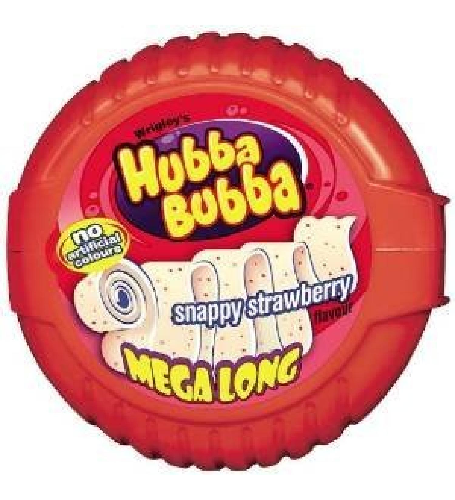 HUBBA Bubba Bubble Tape Snappy Strawberry Bubble Gum 1.8 m