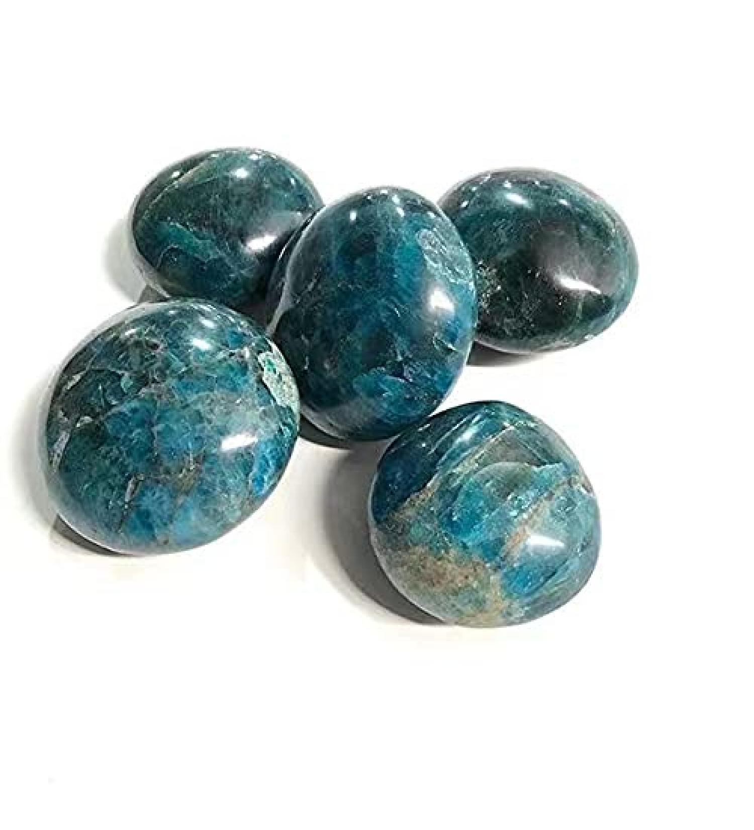 5pc 130g-150g Natural Blue Apatite Tumbled Crystals Stones Obelisk - Buy Online on GoSupps.com