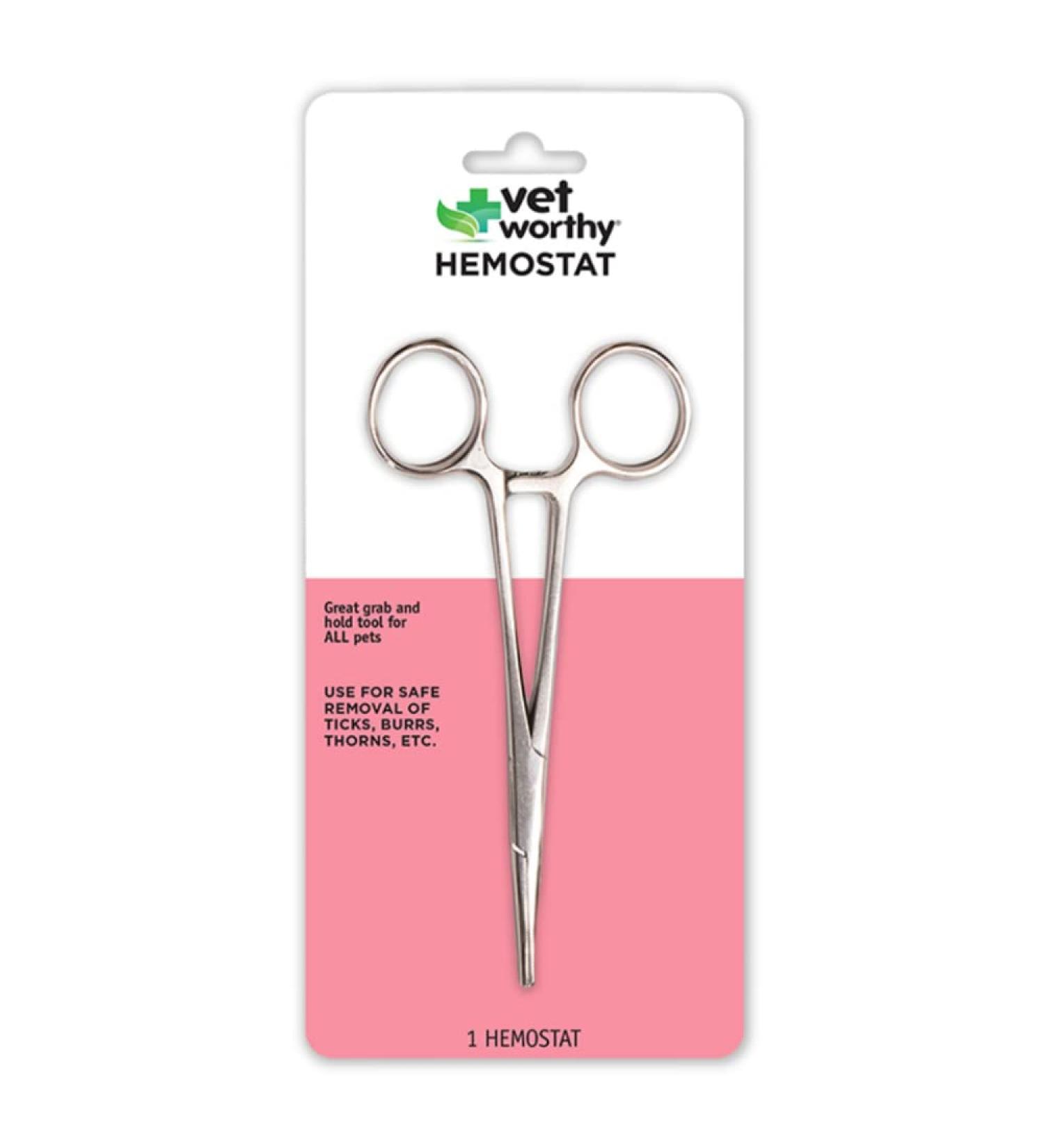 Vet Worthy Pet Hemostat - Stainless Steel Straight Hemostat for Hair, Burrs & Thorns - Buy Online on GoSupps.com