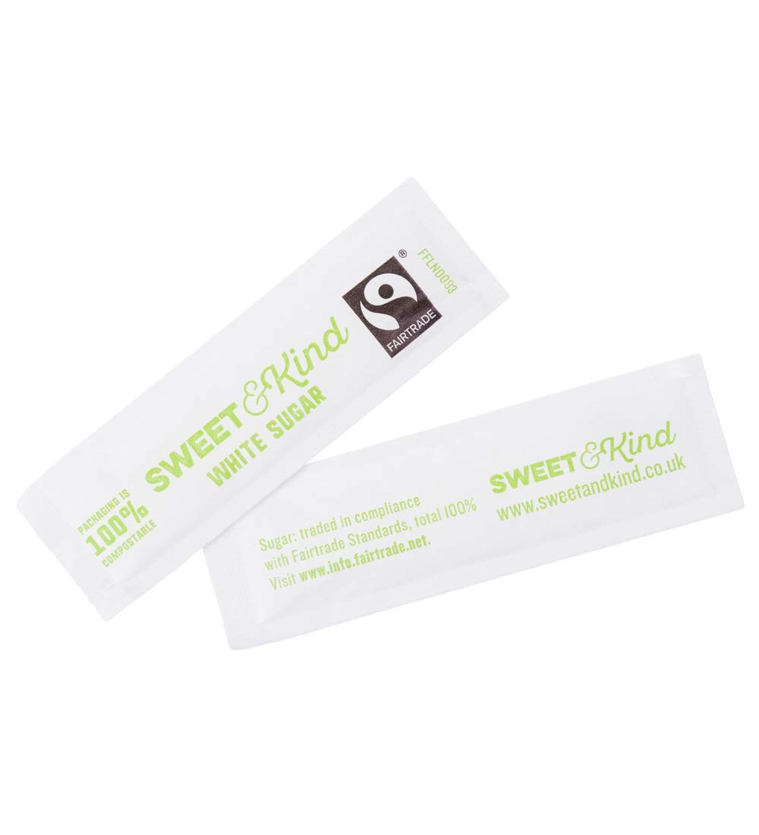 Sweet and Kind White Sugar Sachets - 1000 Pack - Fairtrade Sugar Sticks for Coffee Tea and Hot Drinks - Granulated Sugar in 100% Compostable Packaging - Premium Individual Sugar Sachets White Sugar 1000 Count (Pack of 1) - Buy Online on GoSupps.com