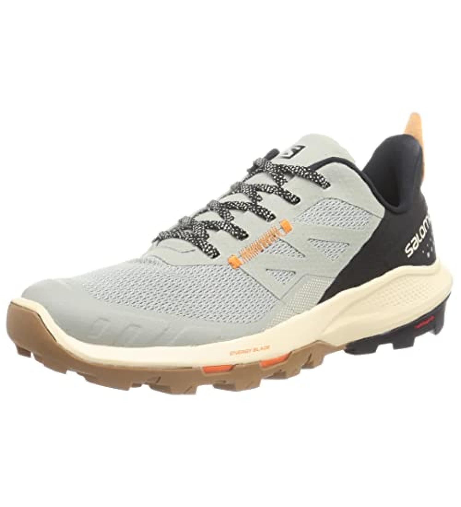 Salomon Men's OUTPULSE Hiking Shoes - 10.5 - Wrought Iron/Bleached Sand/Vibrant Orange - Buy Online on GoSupps.com
