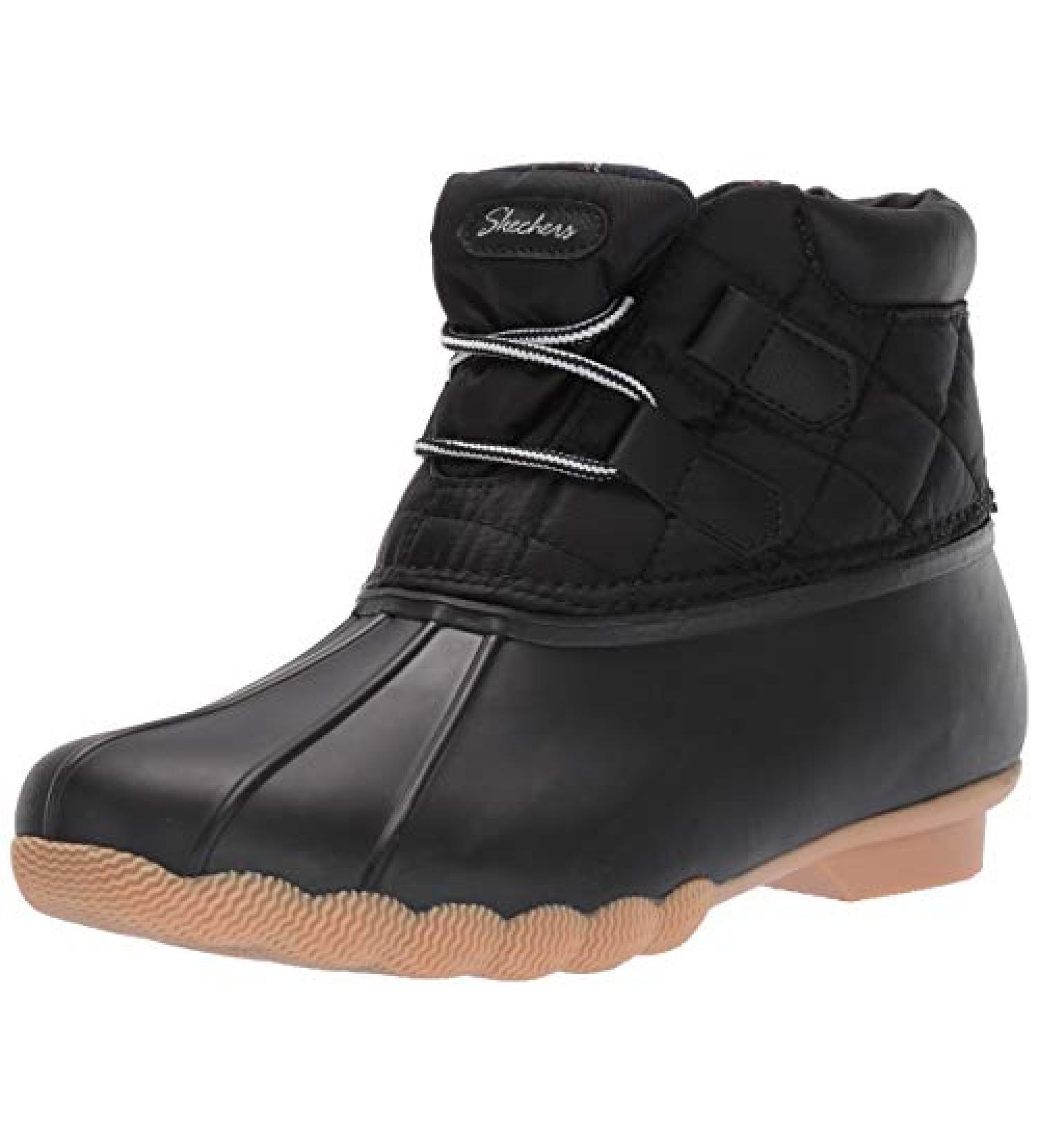 Skechers Women's Hampshire Ridge-Mid Quilted Duck Boot - Waterproof Outsole, Rain 9, Black - Buy Online on GoSupps.com
