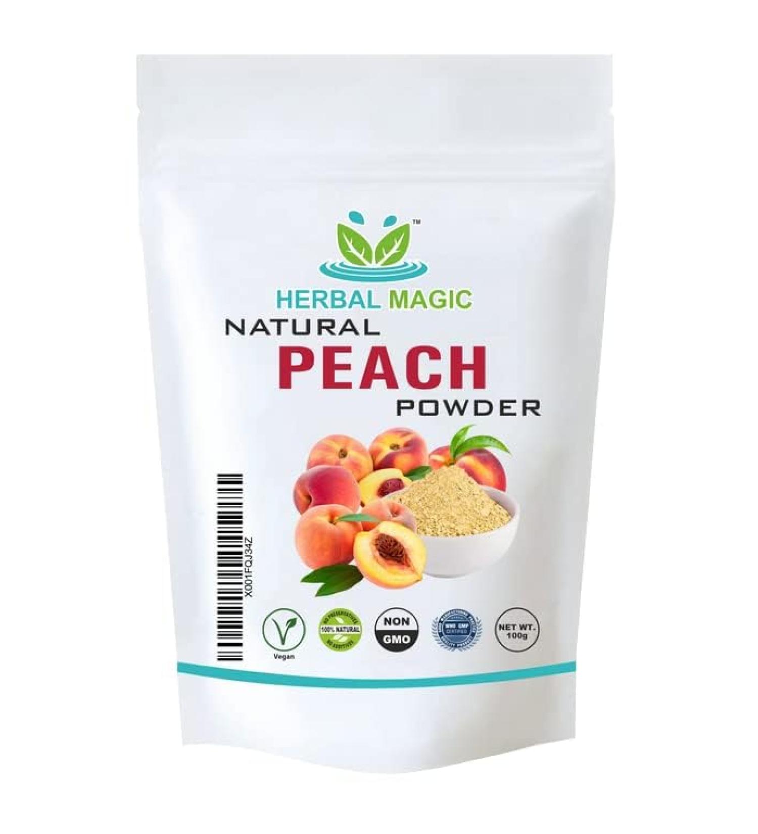 Herbal Magic's Pure & Natural Peach Powder-Rich & Vibrant Smoothies Shakes Juices Baking Cuisines - irresistibly Delicious - for an Active Lifestyle -100g - Buy Online on GoSupps.com