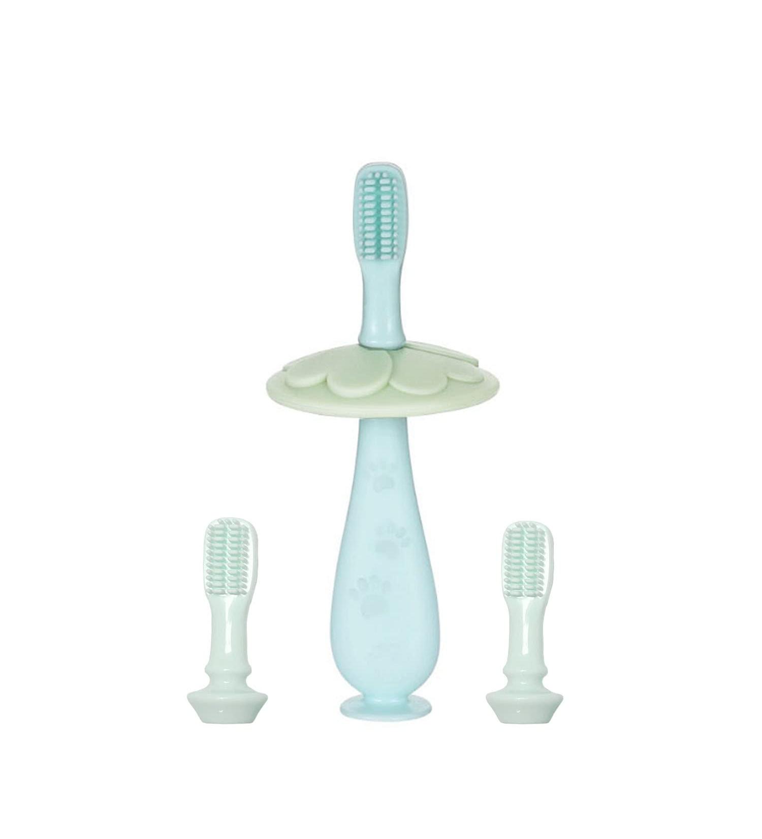 Yamadura Toddler Training Toothbrush - Gentle Cleaning and Stimulation for Little One's Gums and Teeth | 100% Food Grade Silicone (Green) - Buy Online on GoSupps.com
