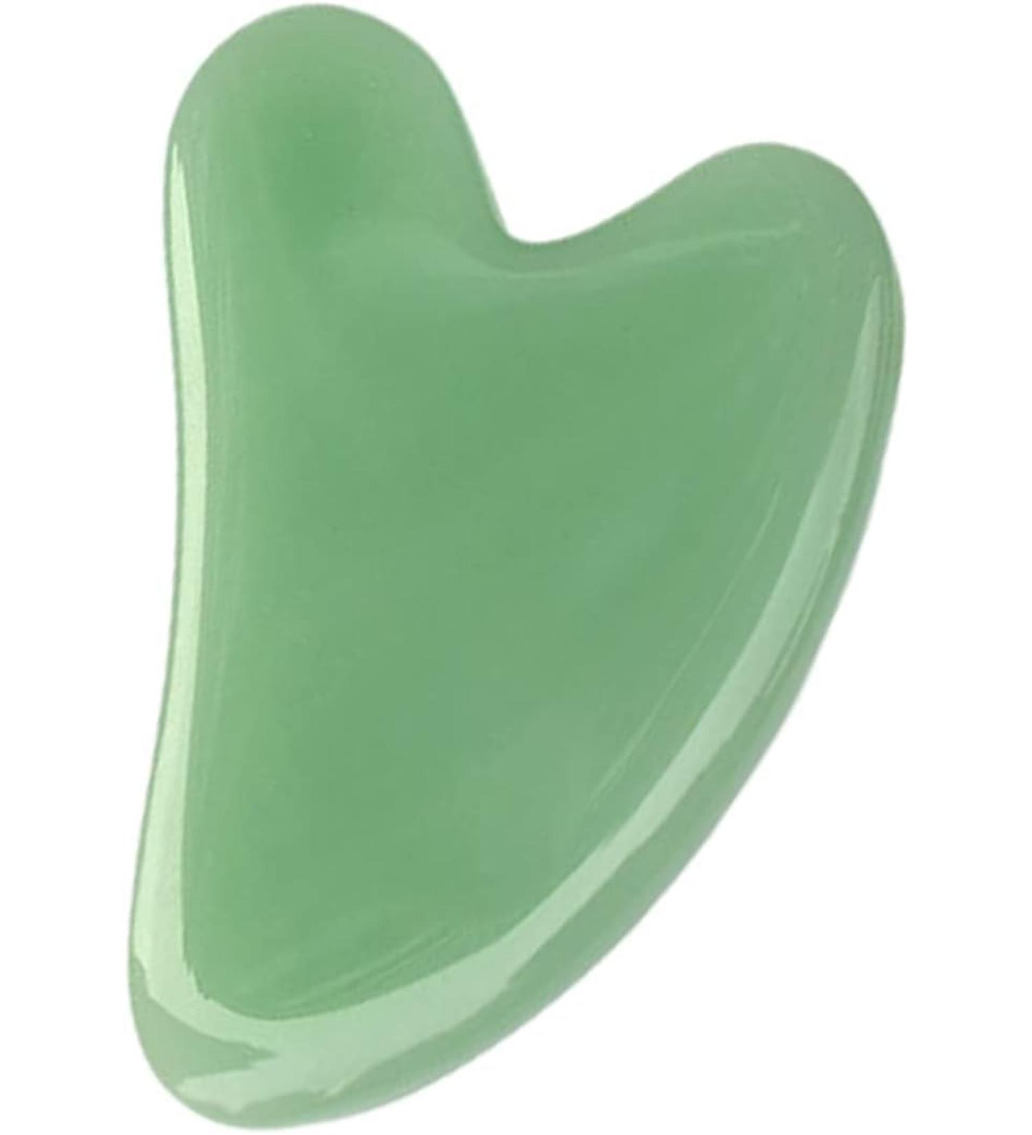 Green Guasha Stone Heart-Shaped Body Massage Synthetic Face Massage Scraper Board for Unisex Guasha Stone Facial Kits