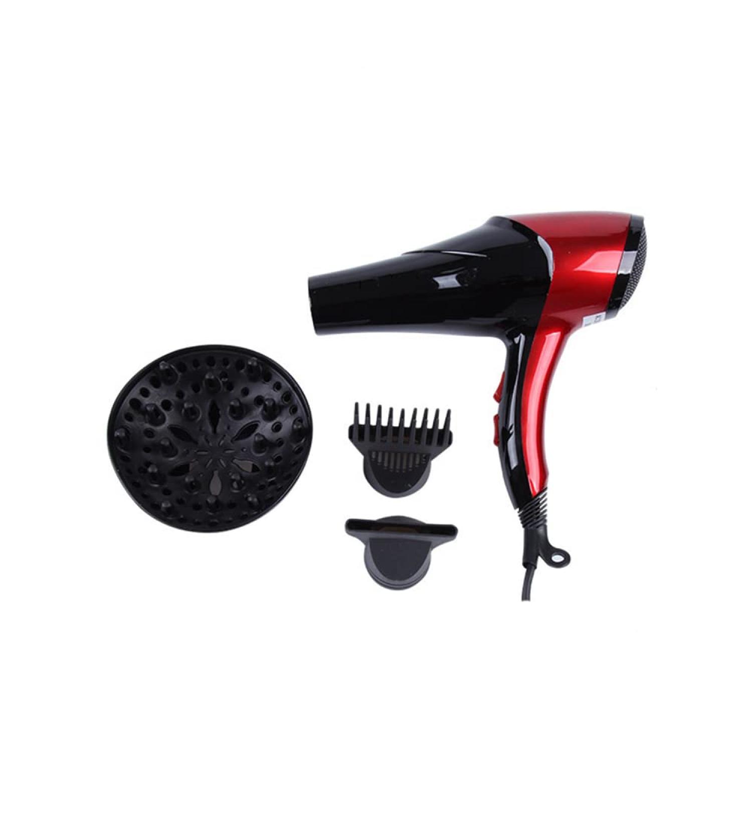 2000W Professional Hair Dryer with Nozzles Ionic Salon Powerful Hairdryer AC Motor Fast Blow Dryer with 3 Heat 2 Speed Low Noise Hairdryer Powerful Quick Drying for Home and Salon Red Small Gift - Buy Online on GoSupps.com