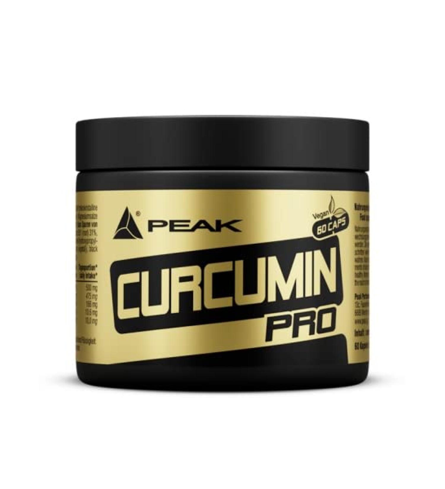 Peak Curcumin Pro - 60 Capsules | 500mg Turmeric Extract | Natural Antioxidant & Anti-Inflammatory | Liver Support & High Bioavailability - Buy Online on GoSupps.com