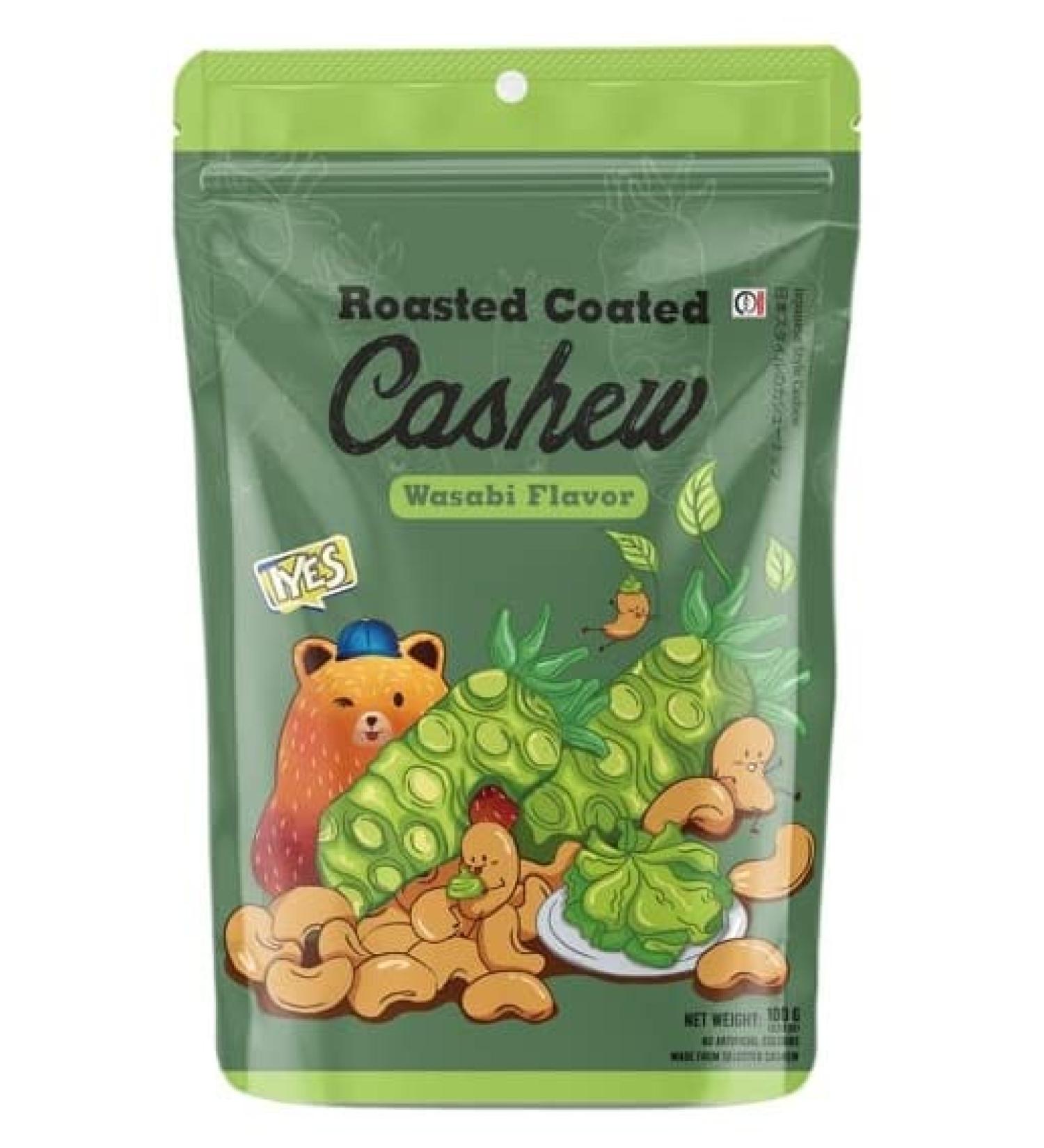 Iyes Roasted Coated Cashew Wasabi Flavor - 3.80 Ounce (Pack of 1)
