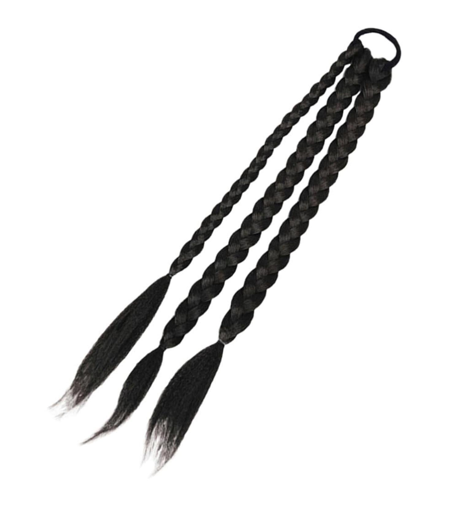 Ipetboom Braids 1pc Long Ponytail Extension Braided Ponytail Extension Braid Extensions Long Braided Ponytail Synthetic Hair Piece Ponytails Black1 - Buy Online on GoSupps.com