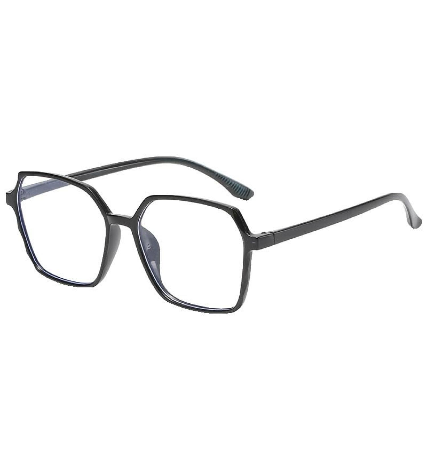 Square Blue Light Blocking Reading Glasses - Oversized Fatigue Relief Eyewear +0.00 Black - Buy Online on GoSupps.com