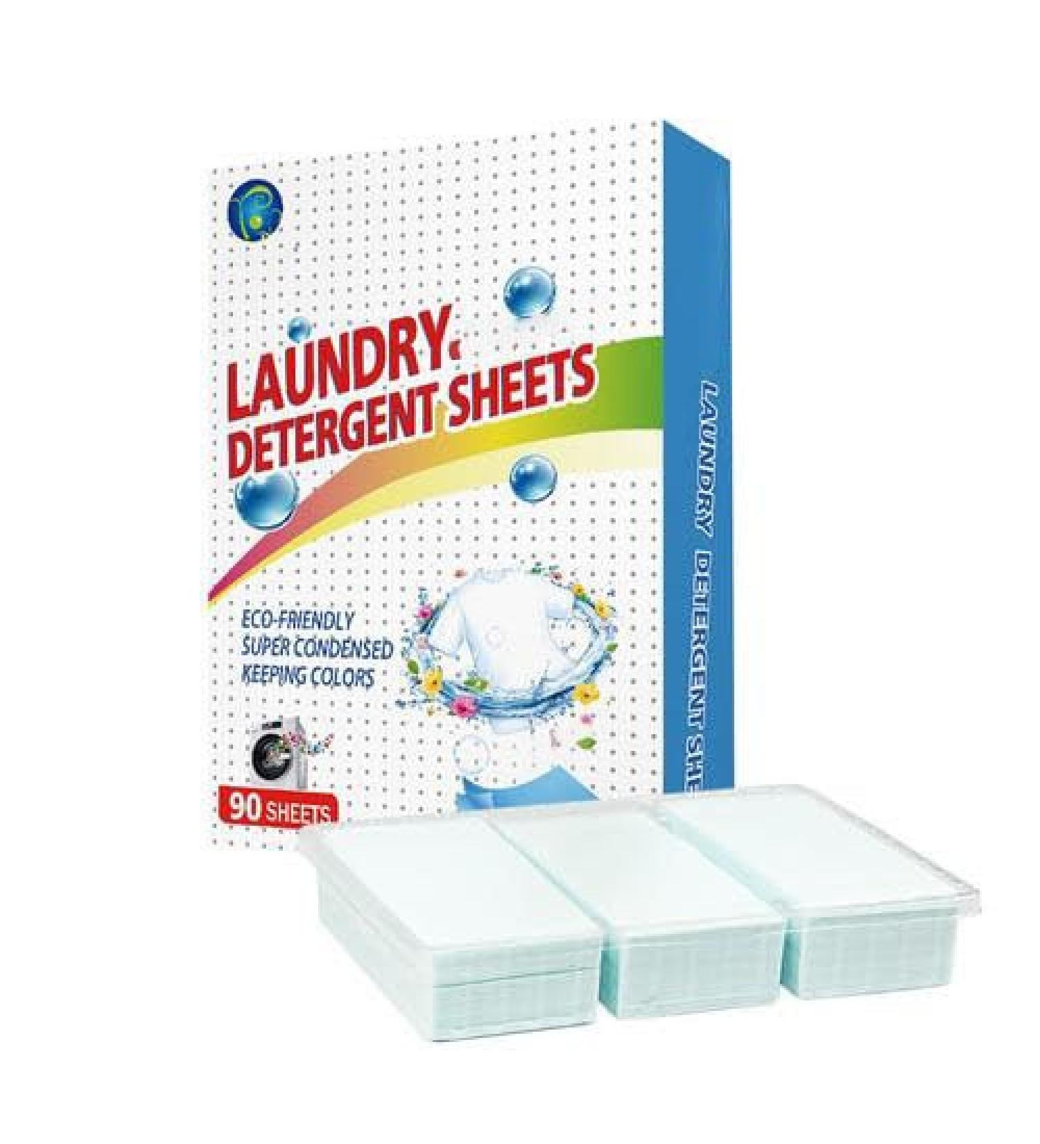 Laundry Detergent Sheets | 90 Sheets | Eco Ultra-Concentrated Non-Bio Laundry Strips | Biodegradable Plasti_c-Free & Vegan - Buy Online on GoSupps.com