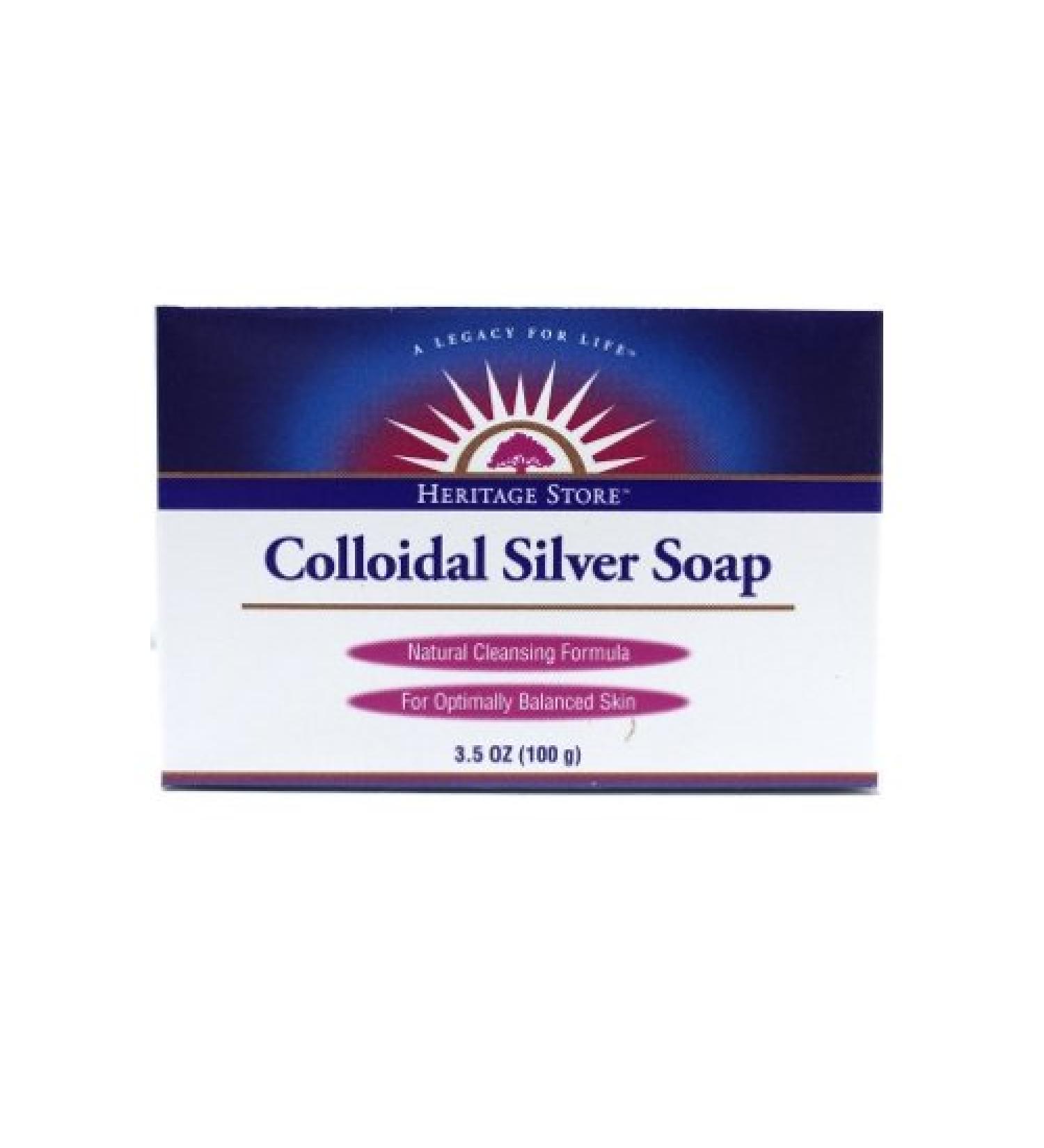 HERITAGE STORE Bath Soap  Colloidal Silver  3.5 Ounce