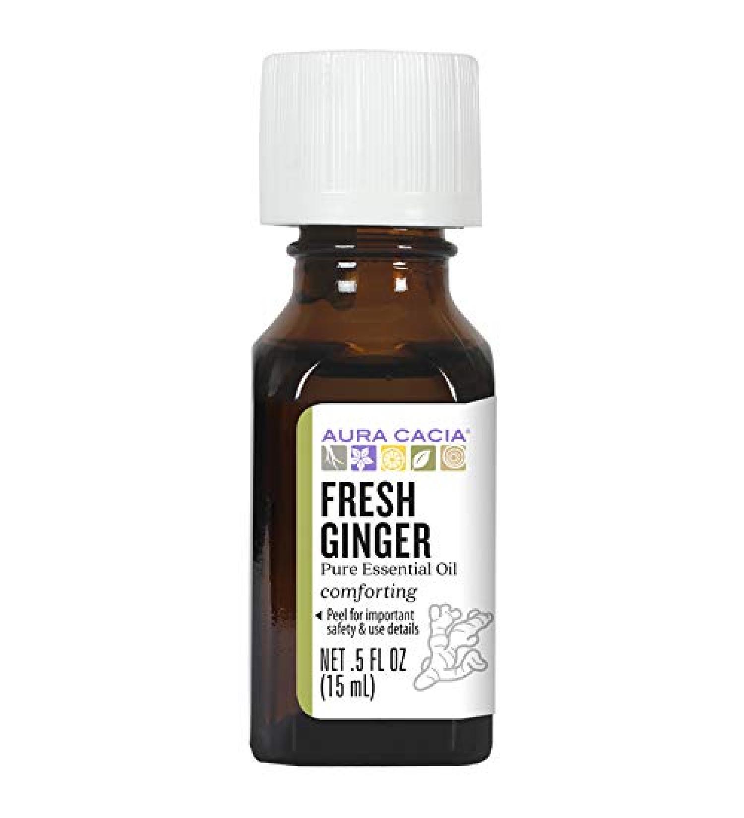 Aura Cacia Fresh Ginger Essential Oil | 15ml | GCMS Tested for Purity - Aromatherapy & Wellness - Buy Online on GoSupps.com