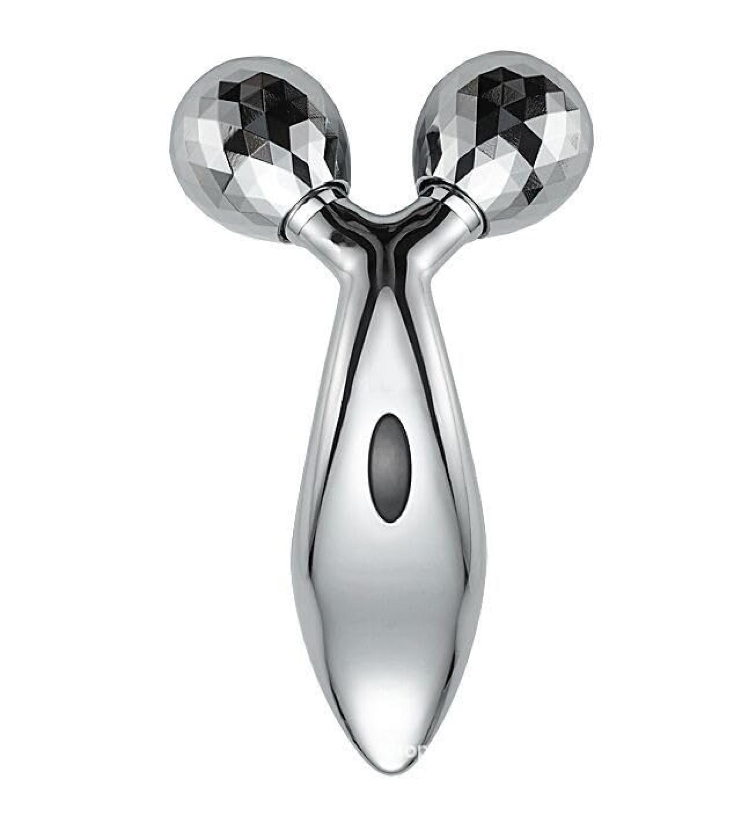 Silver Facial Massager Roller - Home Beauty Instrument for Relaxation & Rejuvenation | Shop Internationally - Buy Online on GoSupps.com