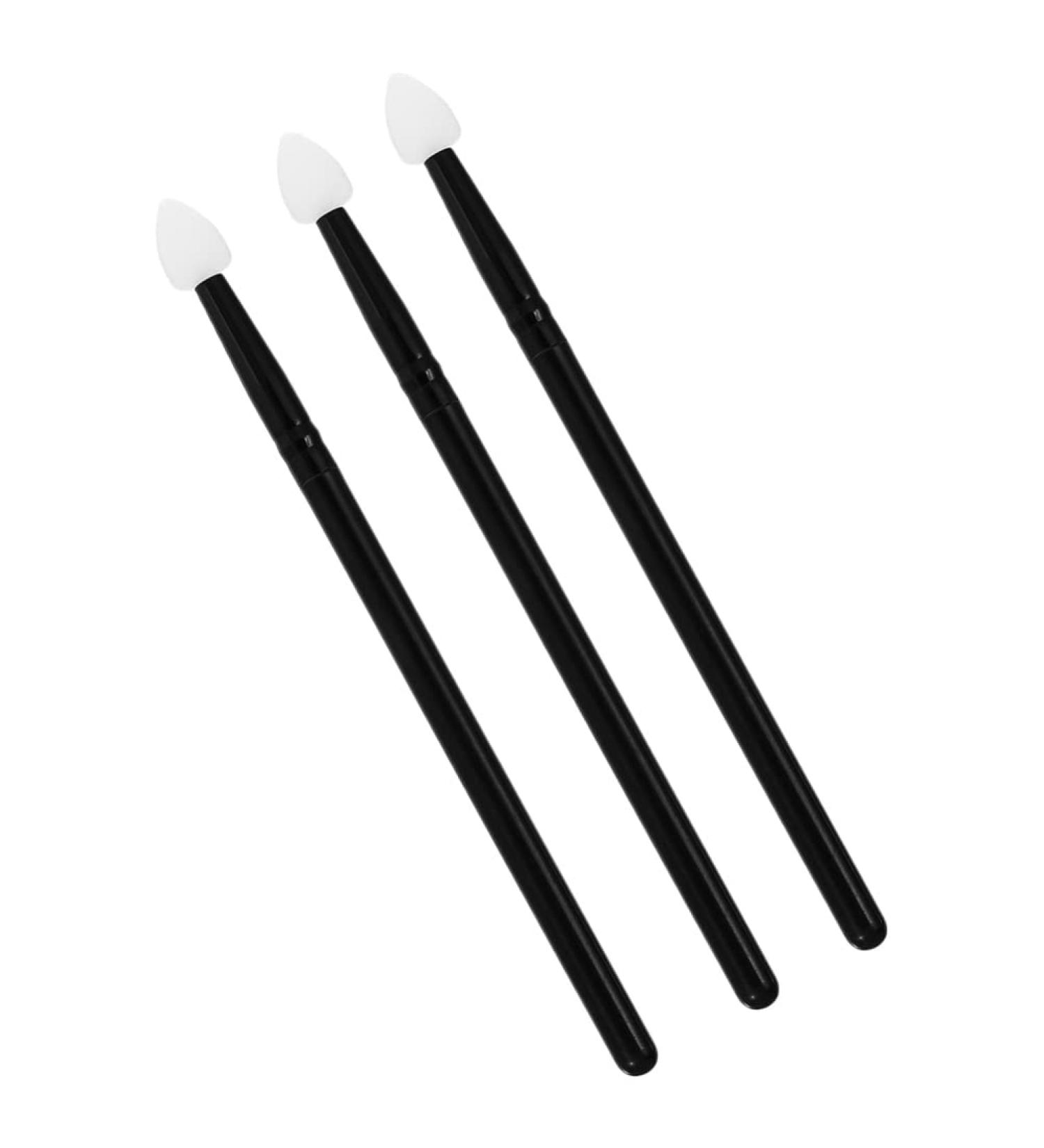 FOMIYES Glitter Lipstick & Silicone Eyeshadow Brush Set | 3Pcs Lip Masks for Eye Shadow Eyeliner & Blush | Perfect for Makeup Art & Epoxy Resin - Buy Online on GoSupps.com