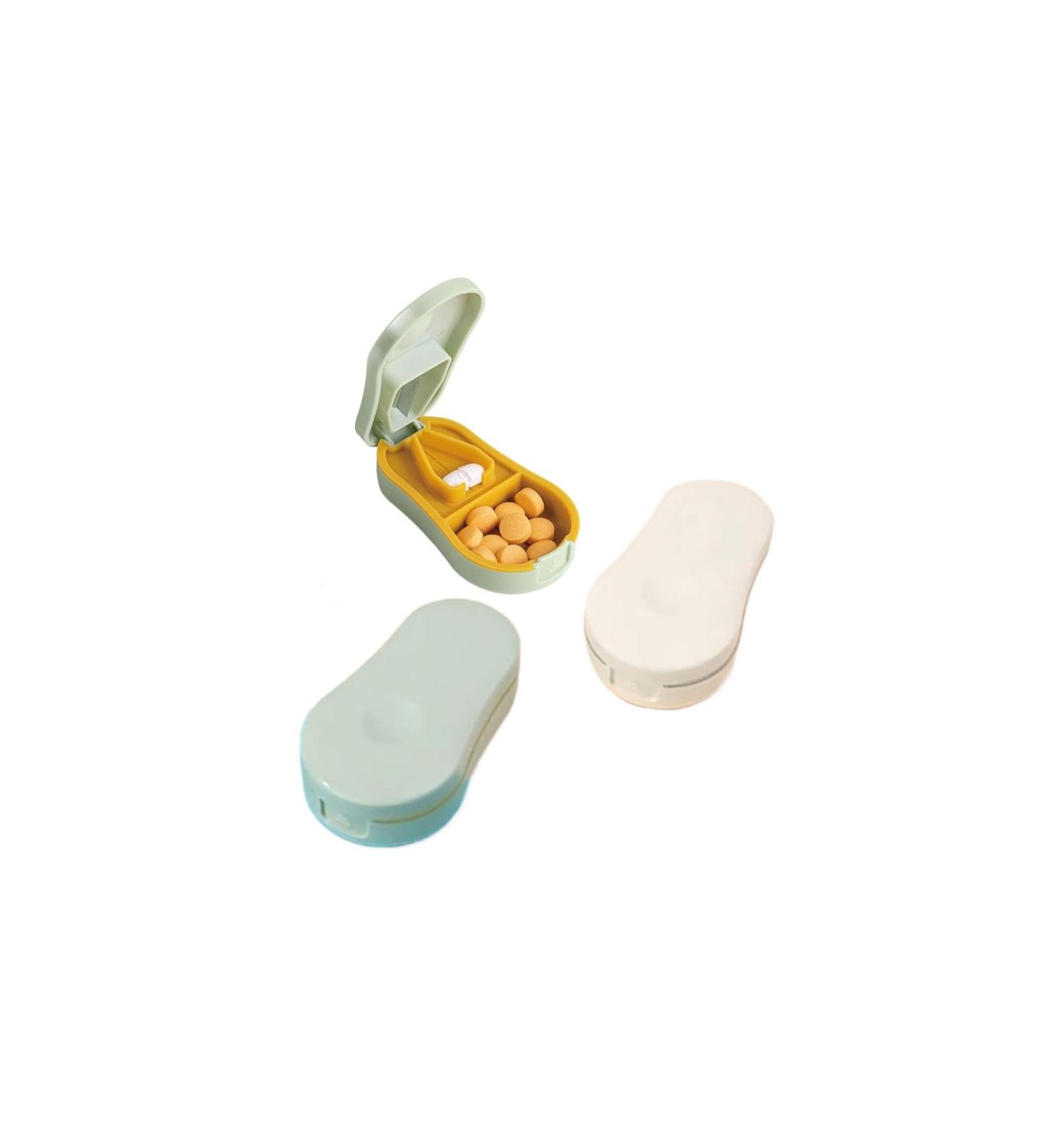 3-Pack Pill Cutter Set | Portable Splitters for Vitamins & Medications | Crystal Acrylic Pill Box with Double Compartments - Buy Online on GoSupps.com