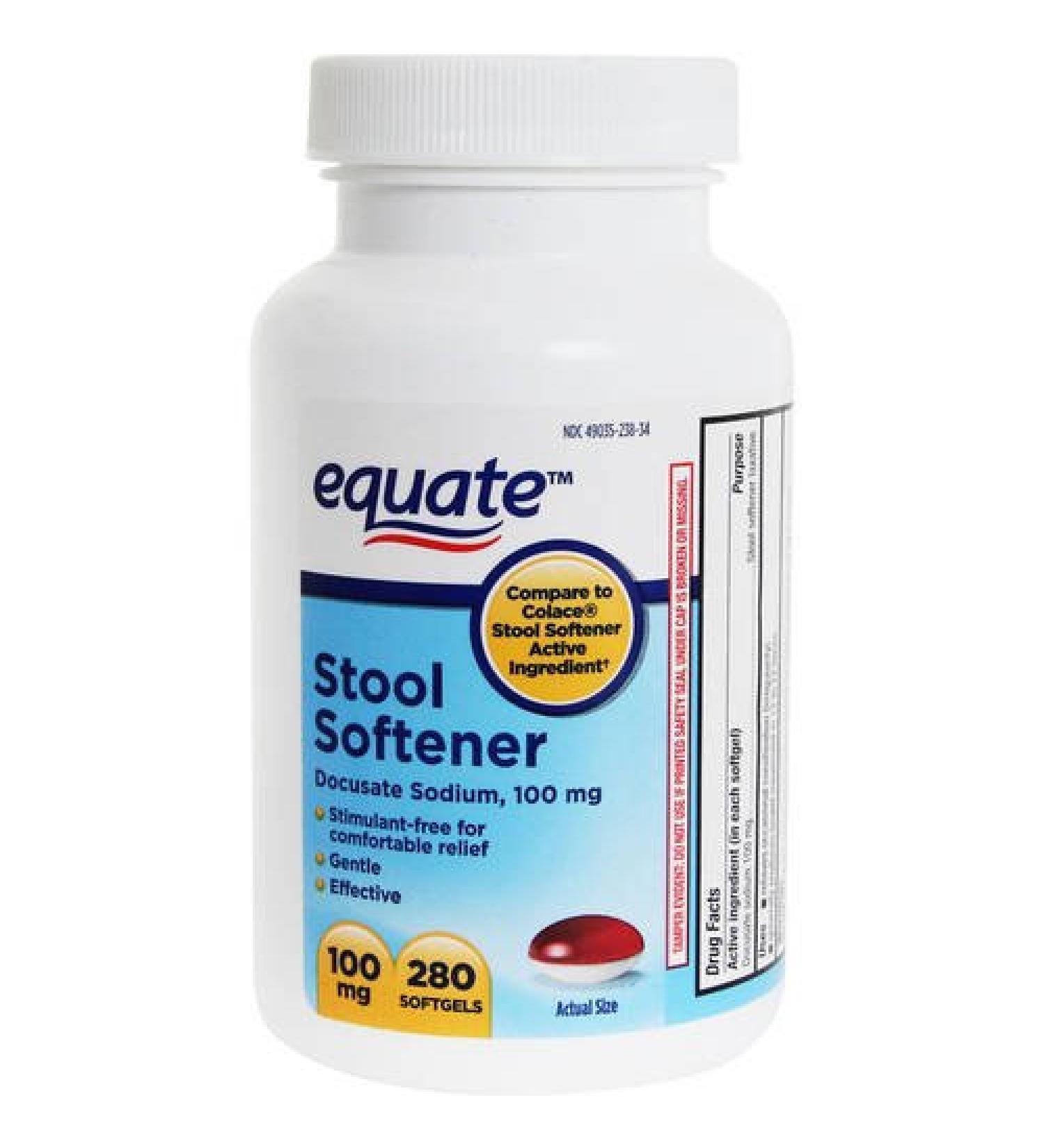 Equate Stool Softener Docusate Sodium 100mg 280ct Compare to Colace