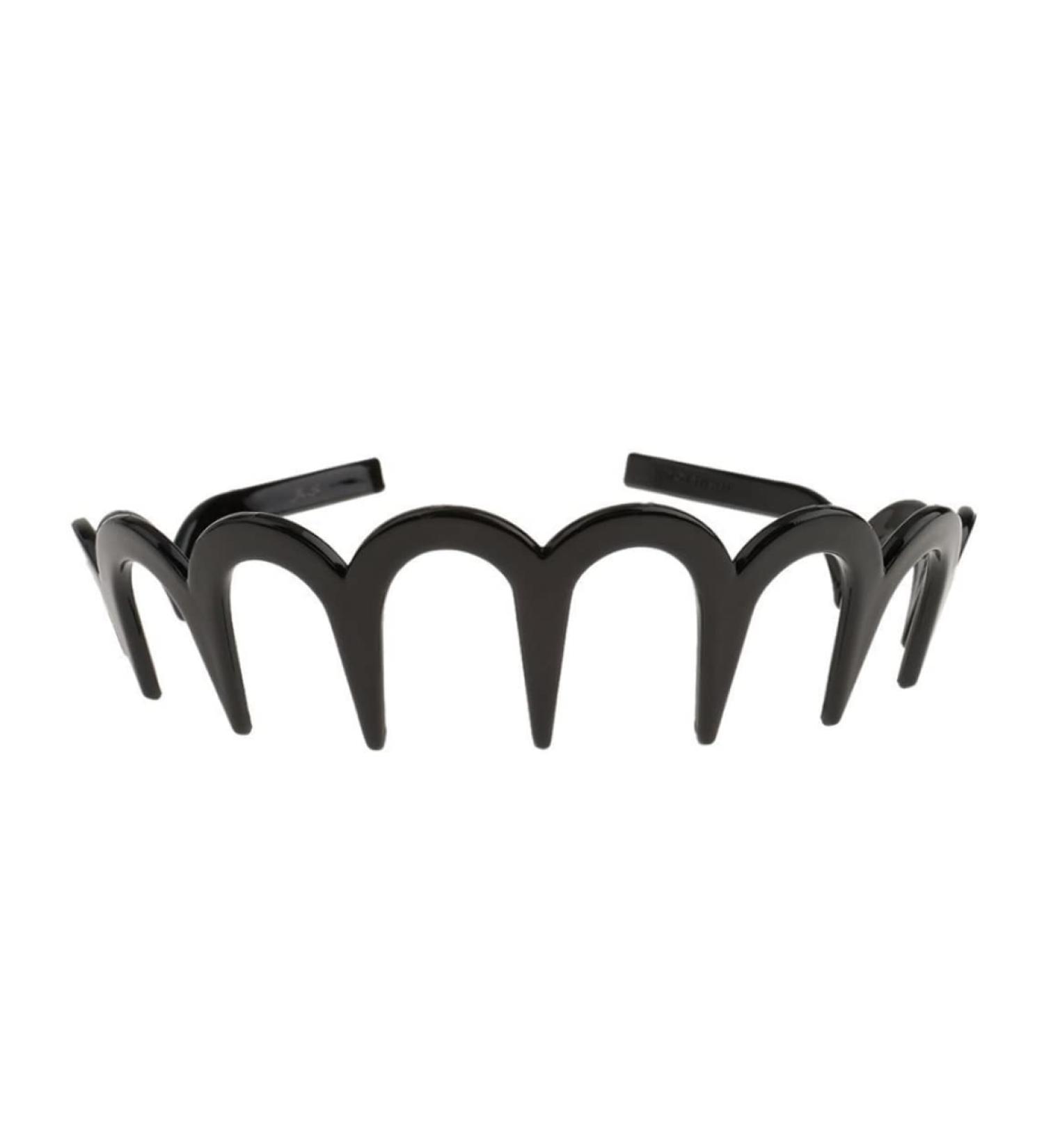 Wavy Hairhoop Unisex Wavy Headband Black Spring Wavy Metal Hair Band with Long Teeth Hairhoop Sports Headband Headwear Accessories Black 1pc Wavy Metal Hair Band - Buy Online on GoSupps.com