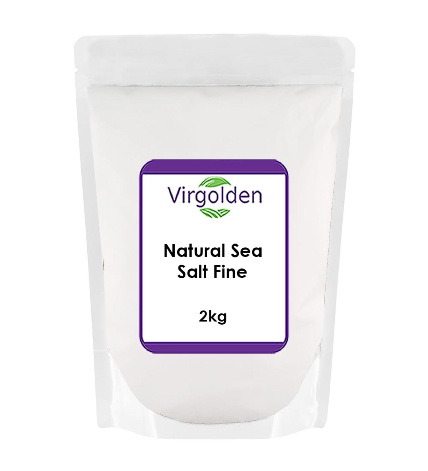 Natural Sea Salt Fine 2kg Unrefined No Additives No Anti Caking Agents by Virgolden