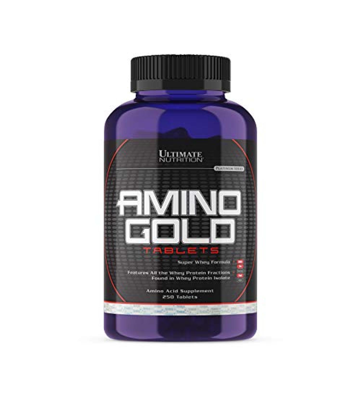 Ultimate Nutrition Amino Gold Tablets - BCAA Supplement for Muscle Building & Recovery - 250 Tablets for Lean Muscle & Athletic Performance - Buy Online on GoSupps.com