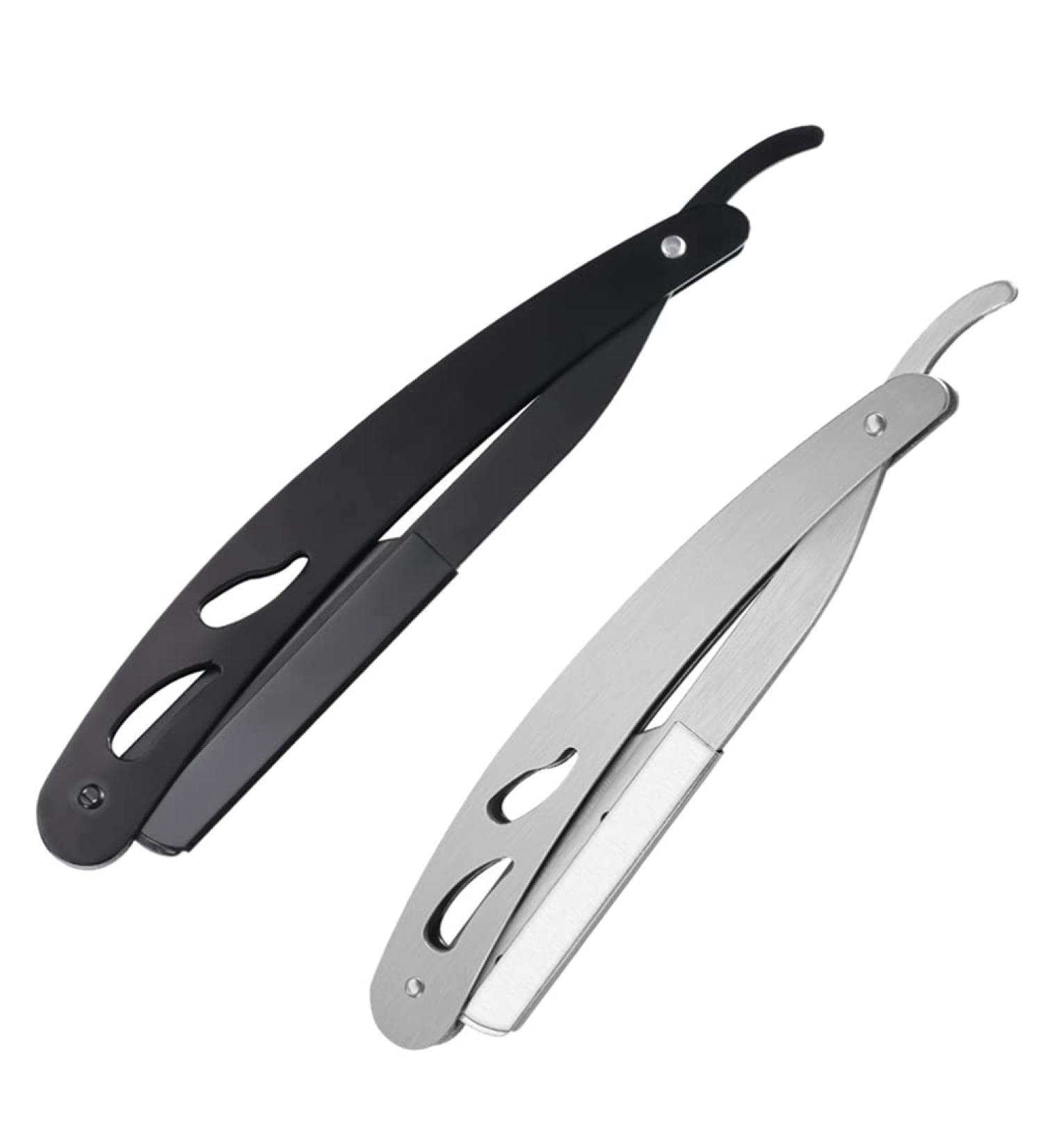 Lurrose Vintage Stainless Steel Razor Holder - Black Manual Razor & Scissors for Eyebrow Trimming | Rustproof Perfect for Men - Buy Online on GoSupps.com