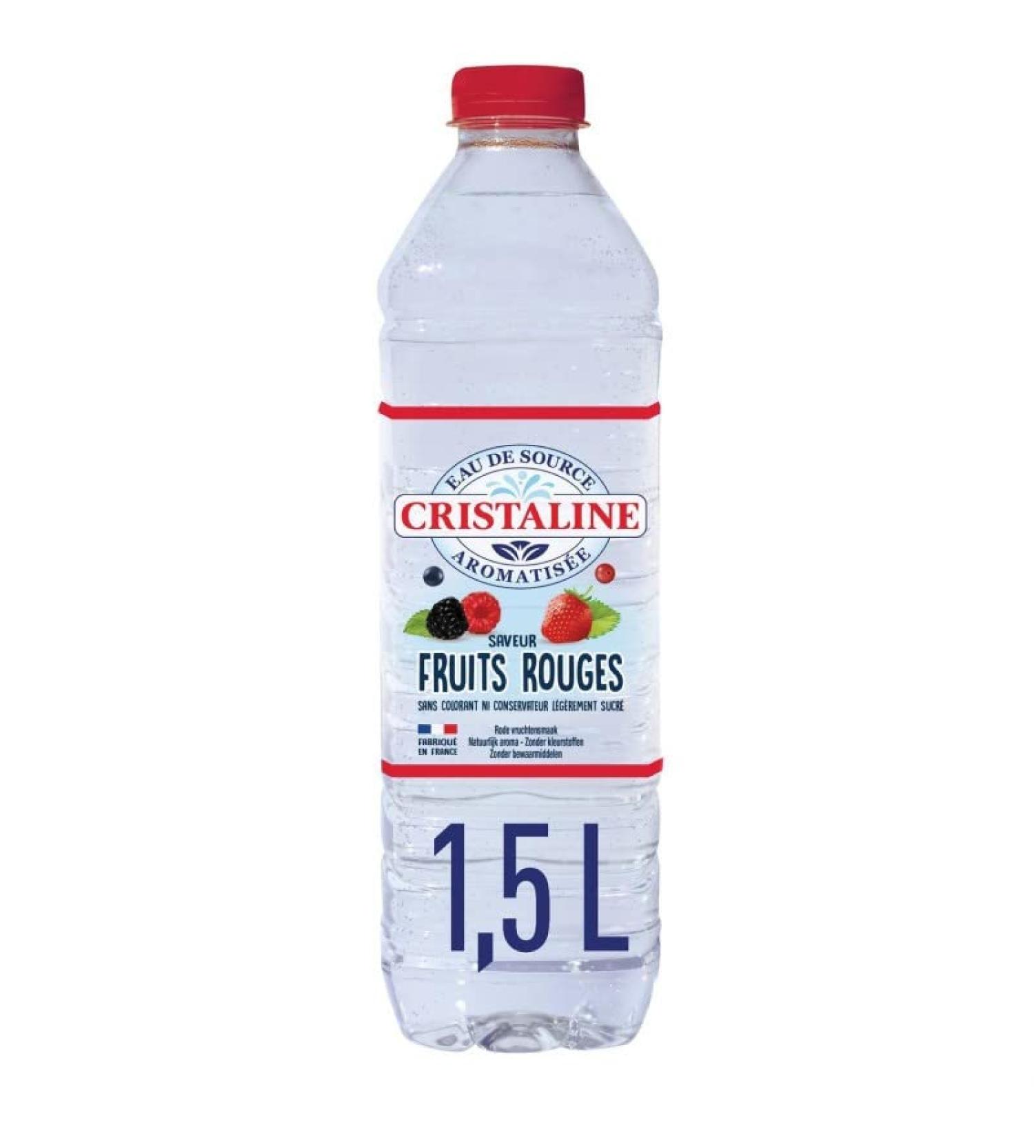 CRISTALINE - Strawberry and Raspberry Flavored Spring Water 1.50L - Set of 4 - Sold By Lot - Buy Online on GoSupps.com