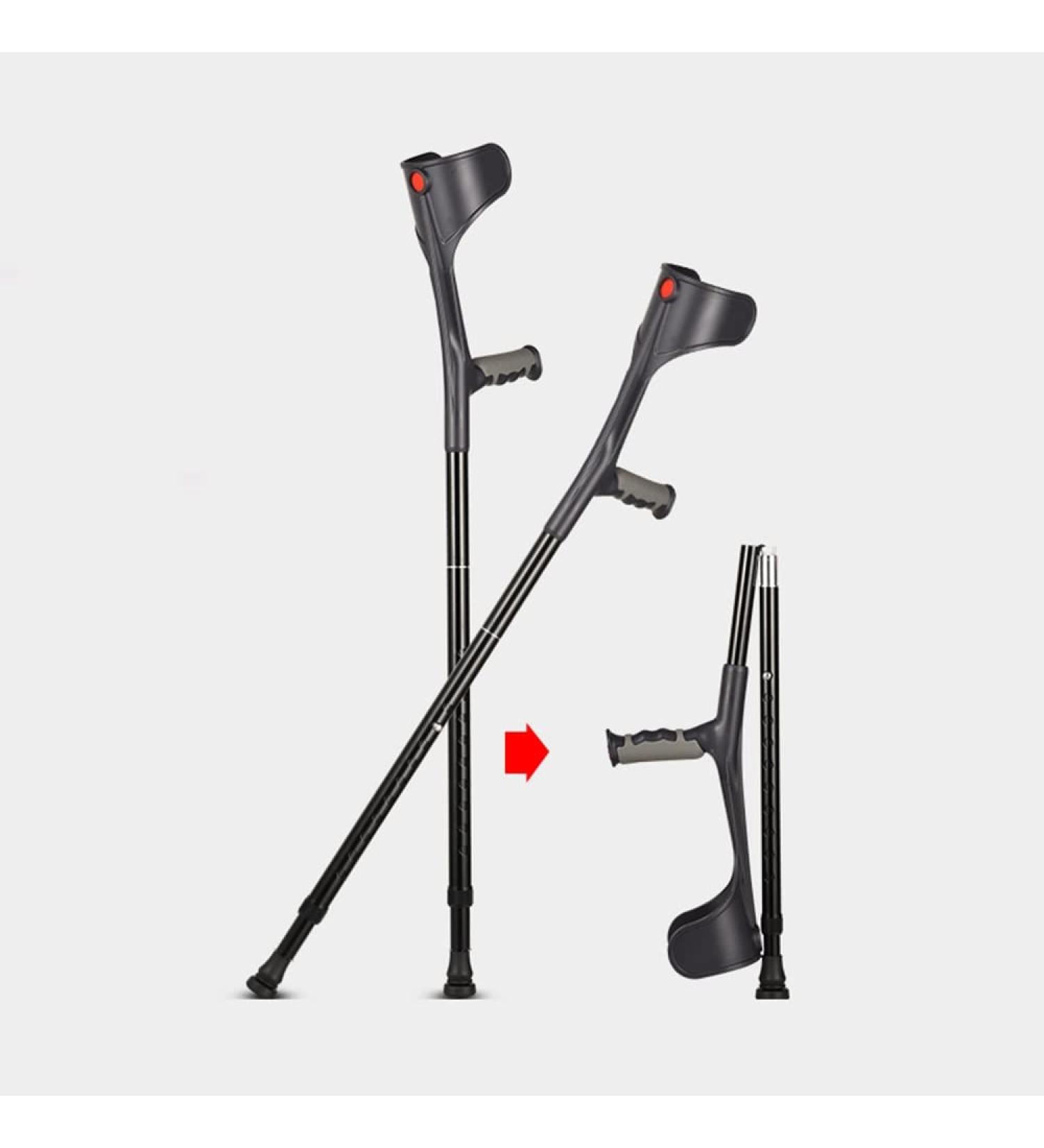 LINYUES Crutches for Adults Forearm Crutches Disabled Fracture Crutch Adjustable Height and Handle Crutches with Rubber Handles Comfortable Grip and Wear-Resistant Medical Mobility Accessories (Black Black 1 pcs - Buy Online on GoSupps.com