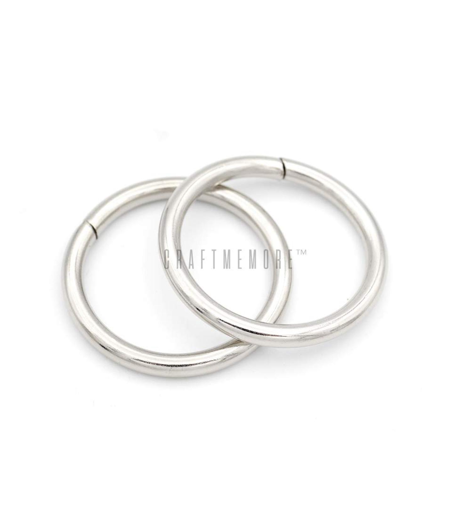 CRAFTMEMORE 1-1/4 inch Silver O-Ring Findings for Belts Bags - Pack of 10 Metal O Rings for DIY Leather Crafts - Buy Online on GoSupps.com