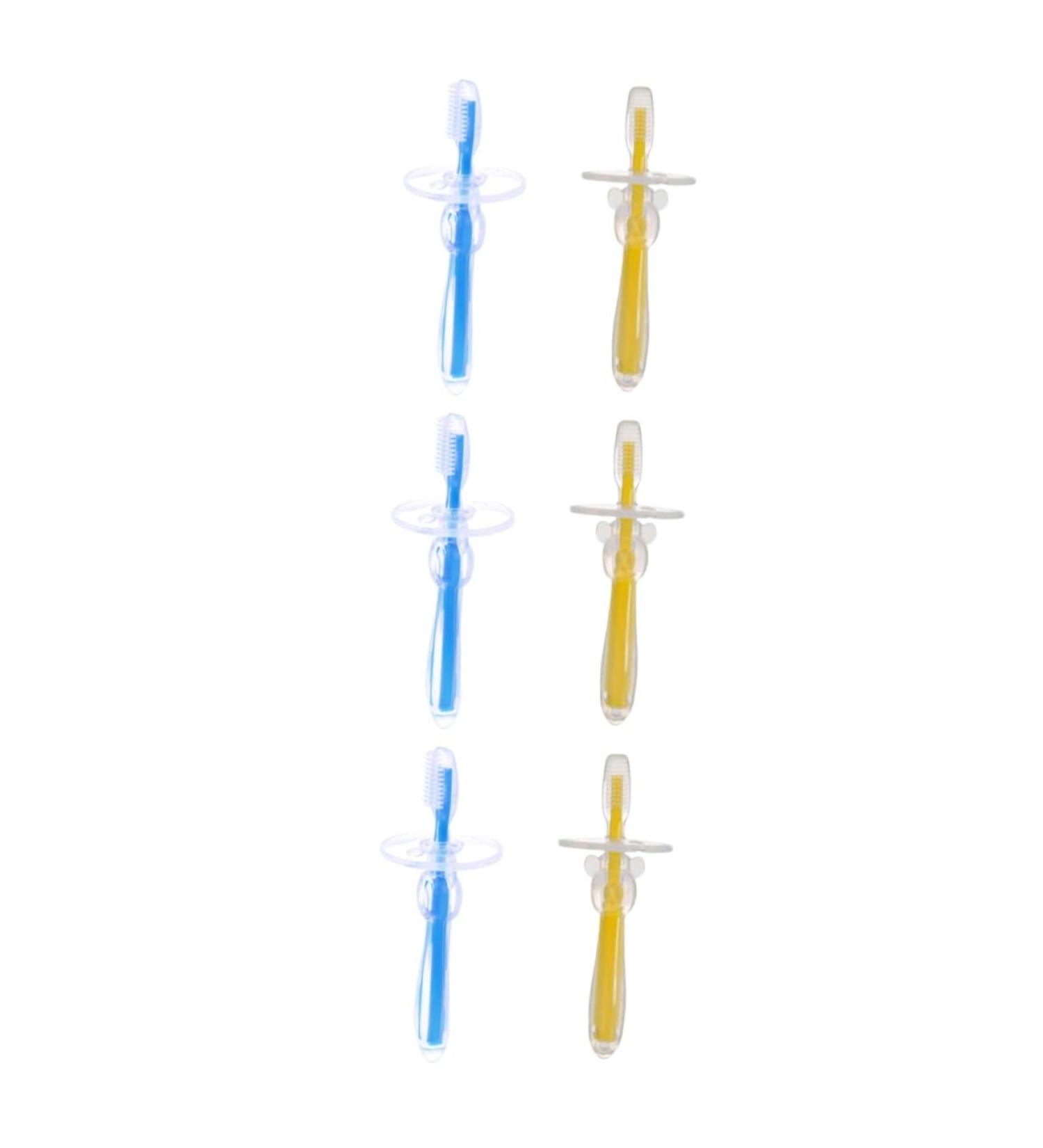 Minkissy 6-Pack Silicone Baby Finger Toothbrushes - Soft Bristle Toddler Dental Care Tools for Children - Buy Online on GoSupps.com