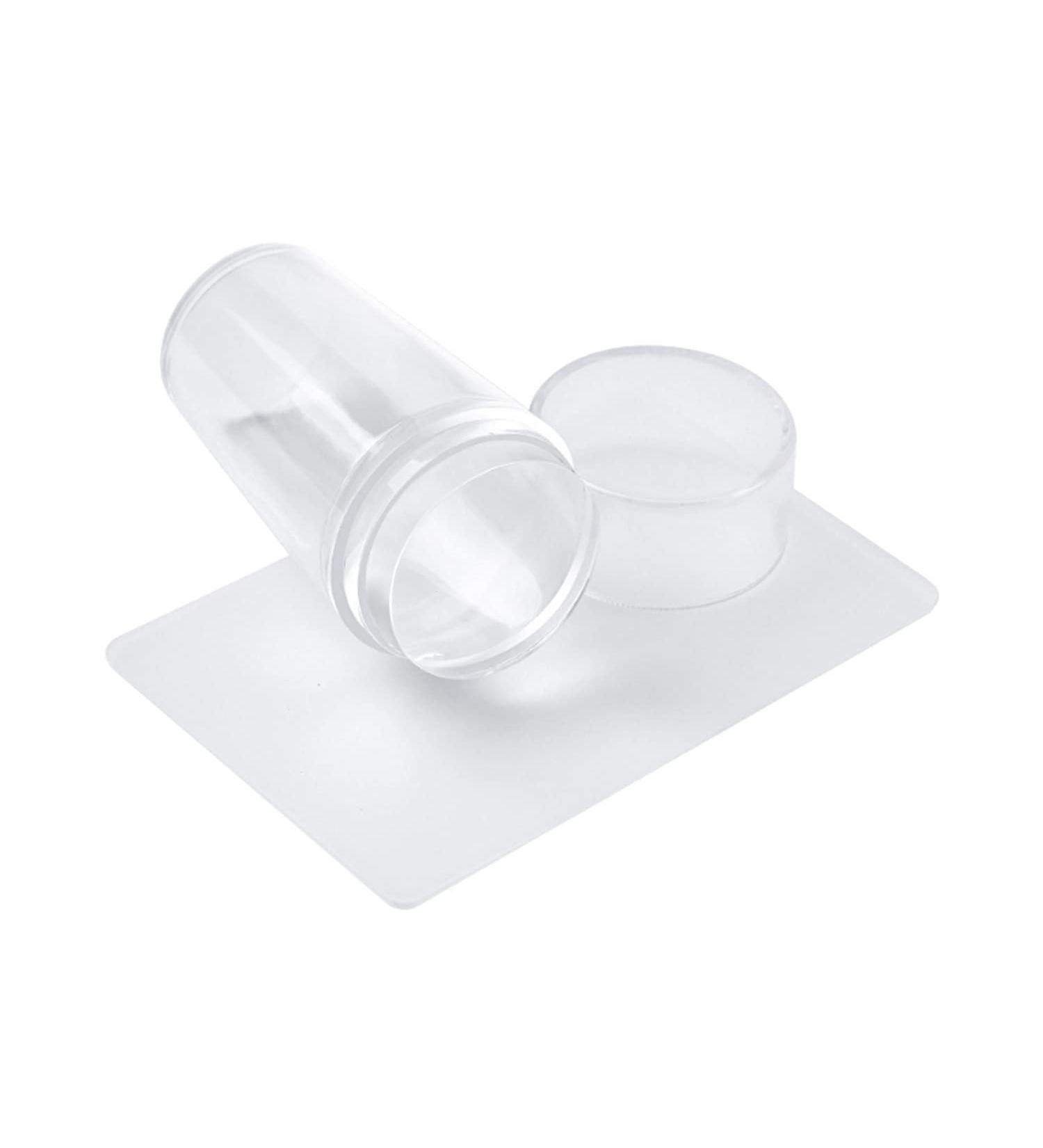 WOSO One Piece Clear Silicone Jelly Stamper With Scraper Clear Nail Art Jelly Stamper Nail Art Stamping Stamper for Manicure Tools - Buy Online on GoSupps.com