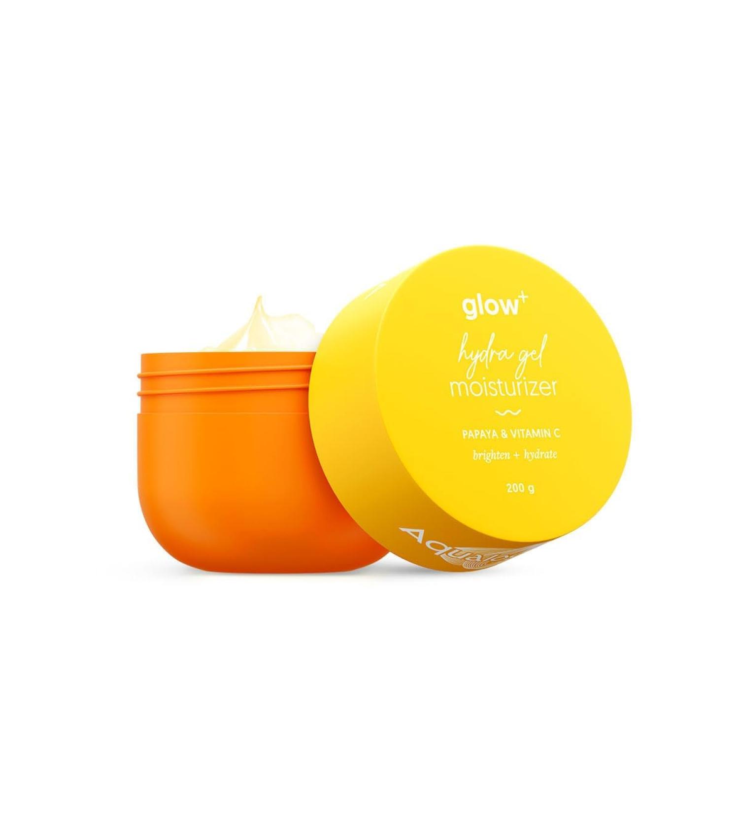 Aqualogica Glow+ Hydra Gel Moisturizer with Vitamin C & Papaya | 24-Hour Hydration for Glowing Skin | Quick Absorbing | 200g (7.1 Oz) - Best International Shipping - Buy Online on GoSupps.com