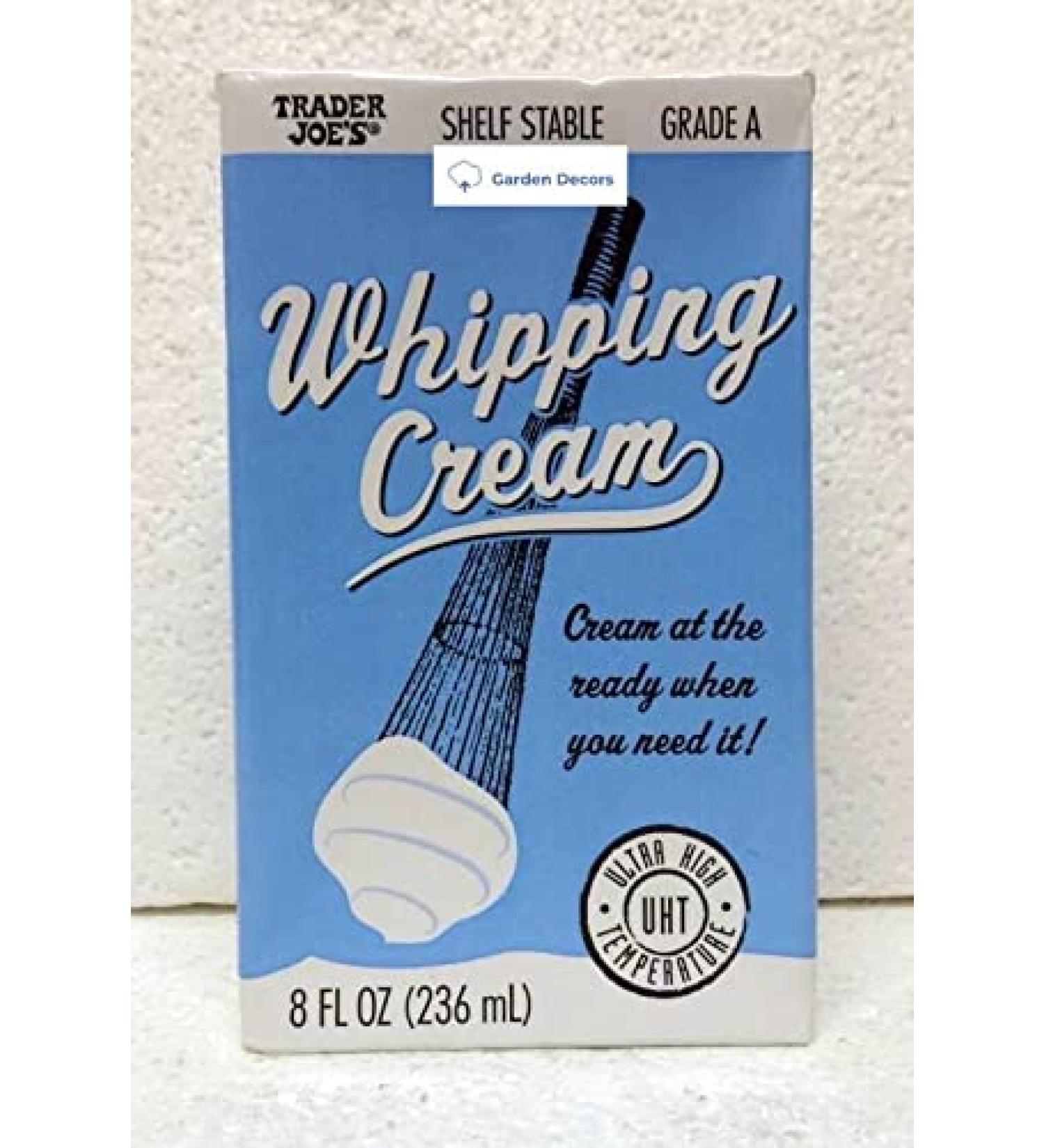 Trader Joes Shelf Stable Grade A Whipping Cream 8fl oz 236ml