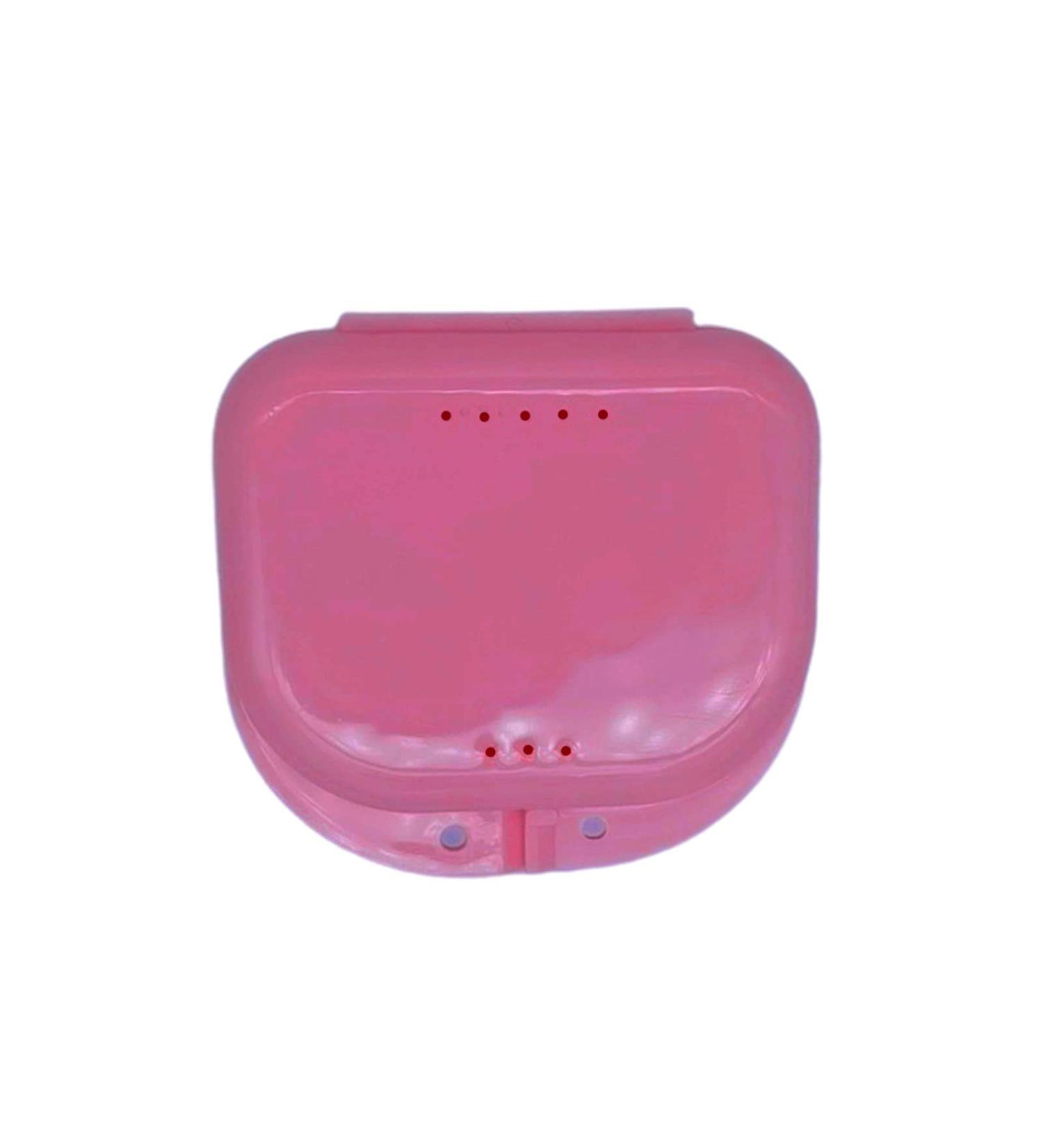 Orthodontic Retainer Case - Food-Safe Scratch-Resistant Aligner Box & Mouth Protection in Pink - Buy Online on GoSupps.com
