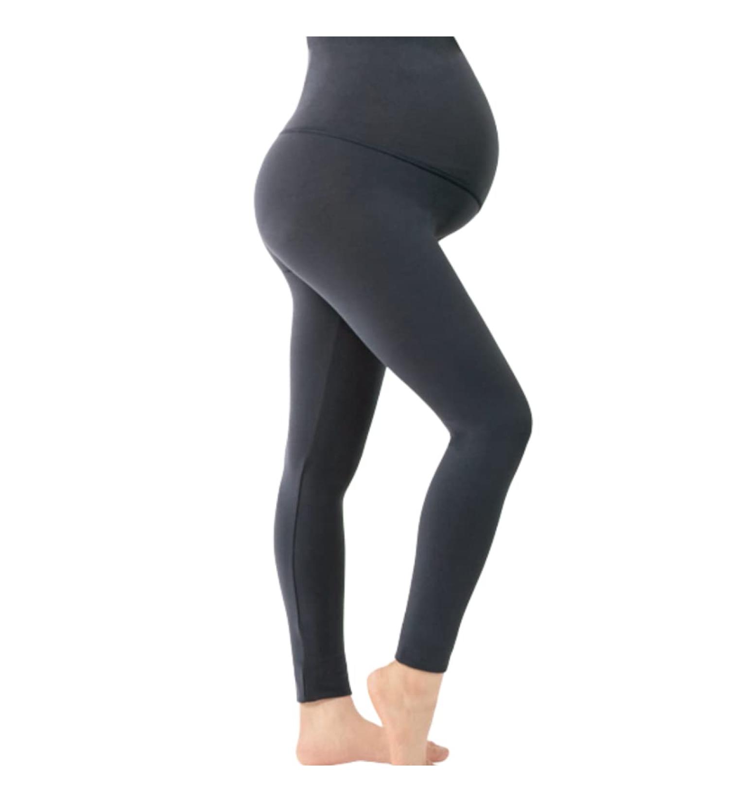 High Waisted Thick Maternity Leggings | Over The Bump | Buttery Soft Comfort | Pregnancy Support | Non See-Through | Grey XL - Buy Online on GoSupps.com