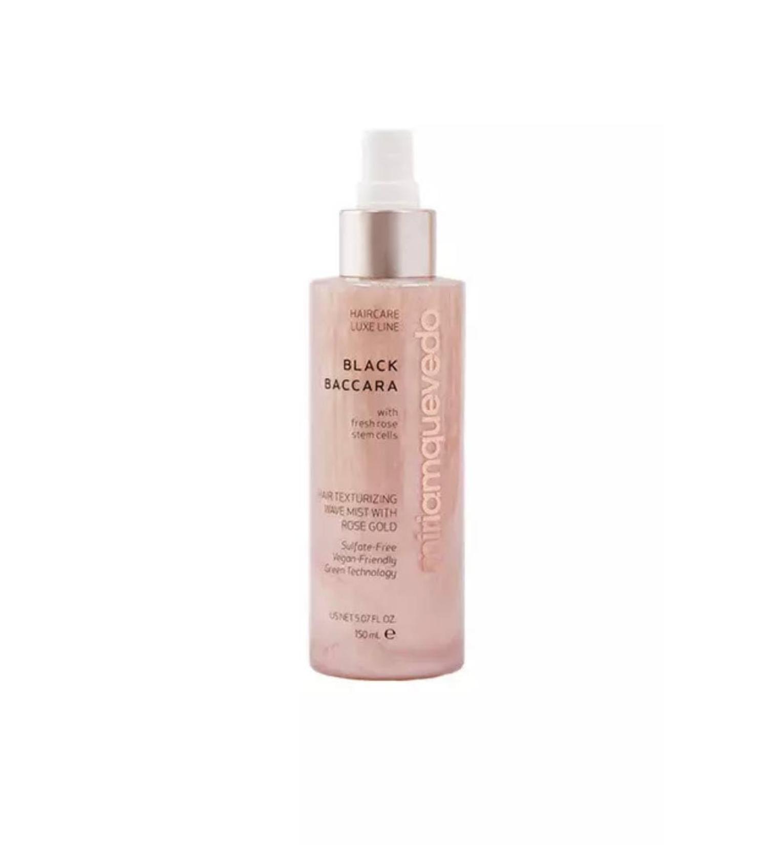 Black Baccara Hair Texturizing Wave Mist With Rose Gold - Luxurious antiaging and protective hair mist to care for your waves and curls