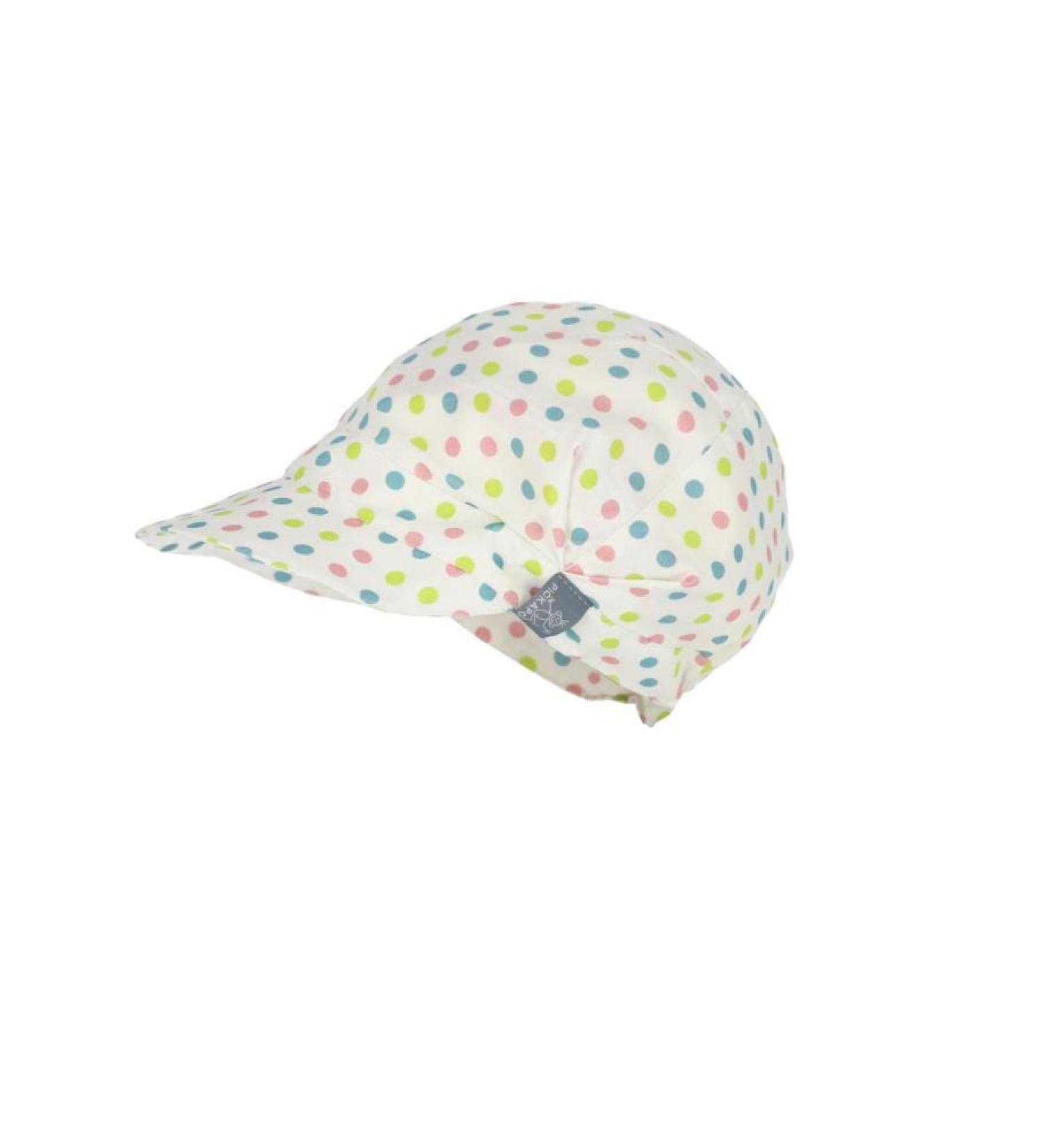 PICKAPOOH peaked cap Rico for children made of pure organic cotton 58 small dots-305