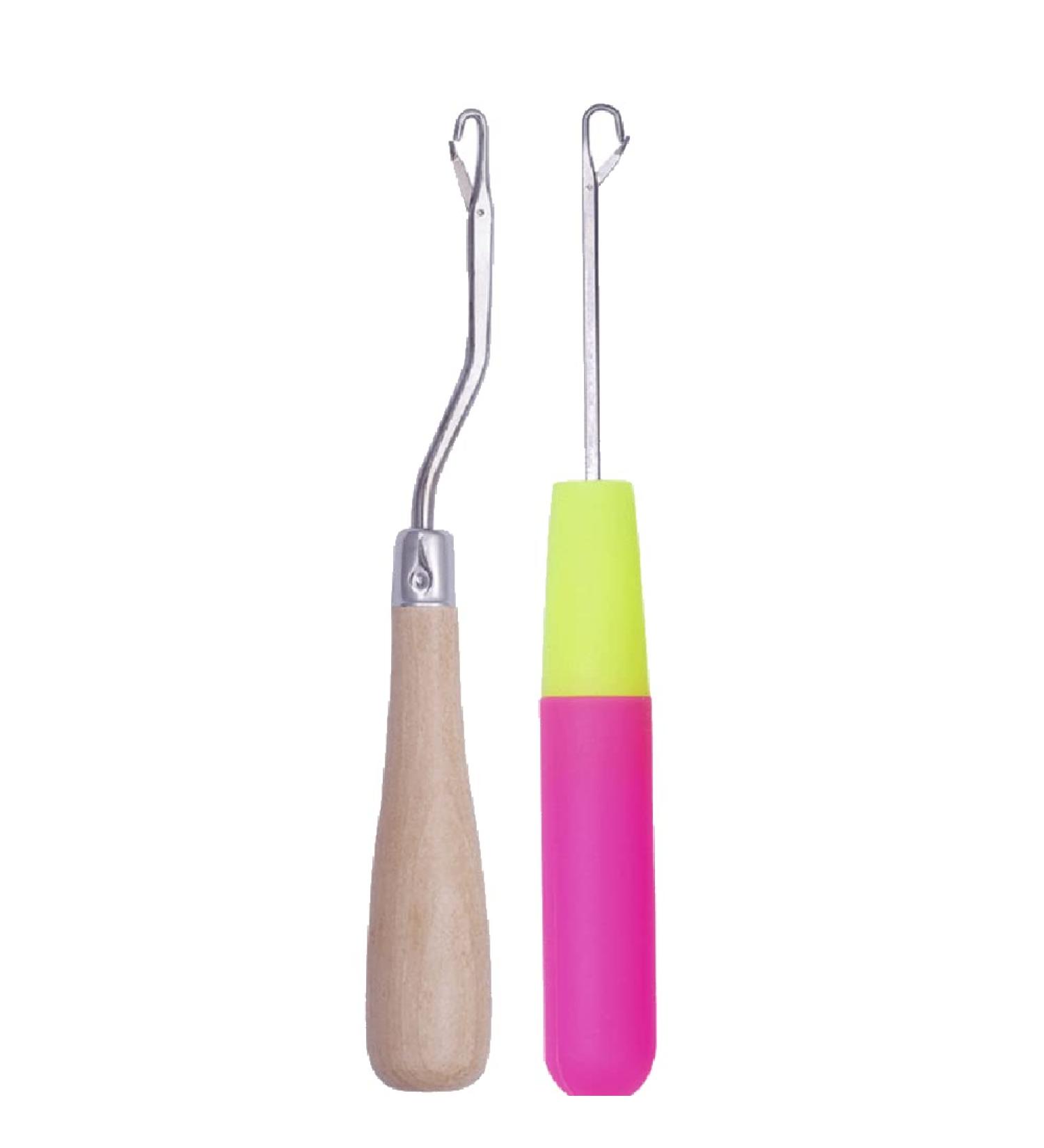 2 Pcs Bent Latch Hook Tool for Dreadlocks & Carpet Making - Crochet Knitting Needle for Hair Extension - Buy Online on GoSupps.com